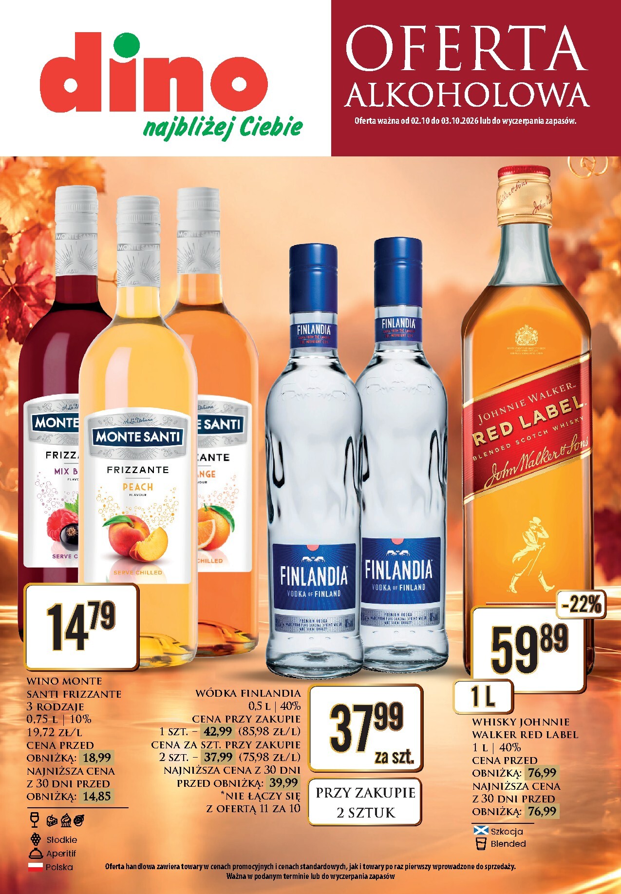 dino - Aktualna gazetka Dino - Oferta alkoholowa ważna od 02.10.2026 do 03.10.2026 - page: 1