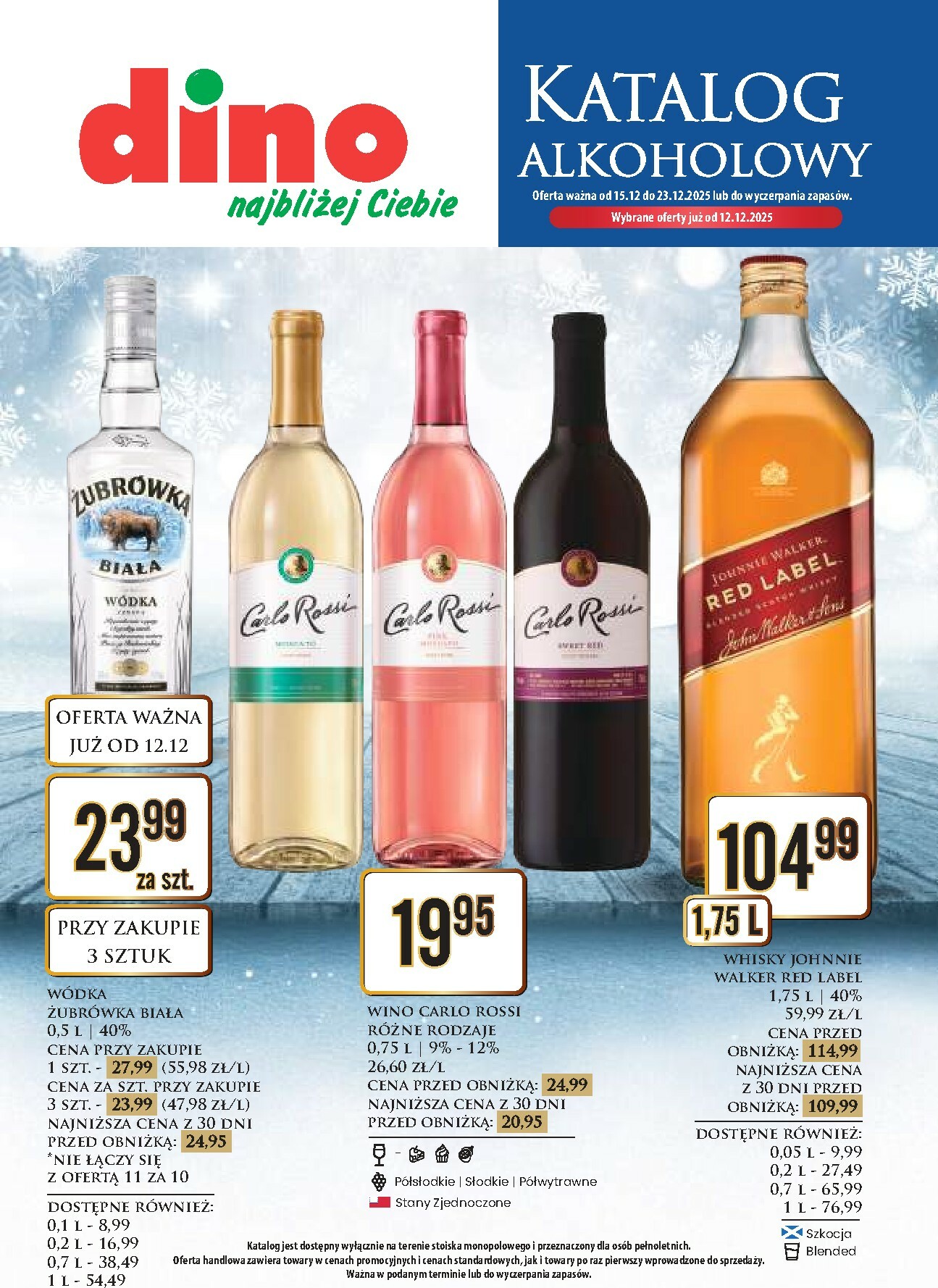 dino - Gazetka Dino - Katalog alkoholowy - ważna od 15.12. do 23.12.