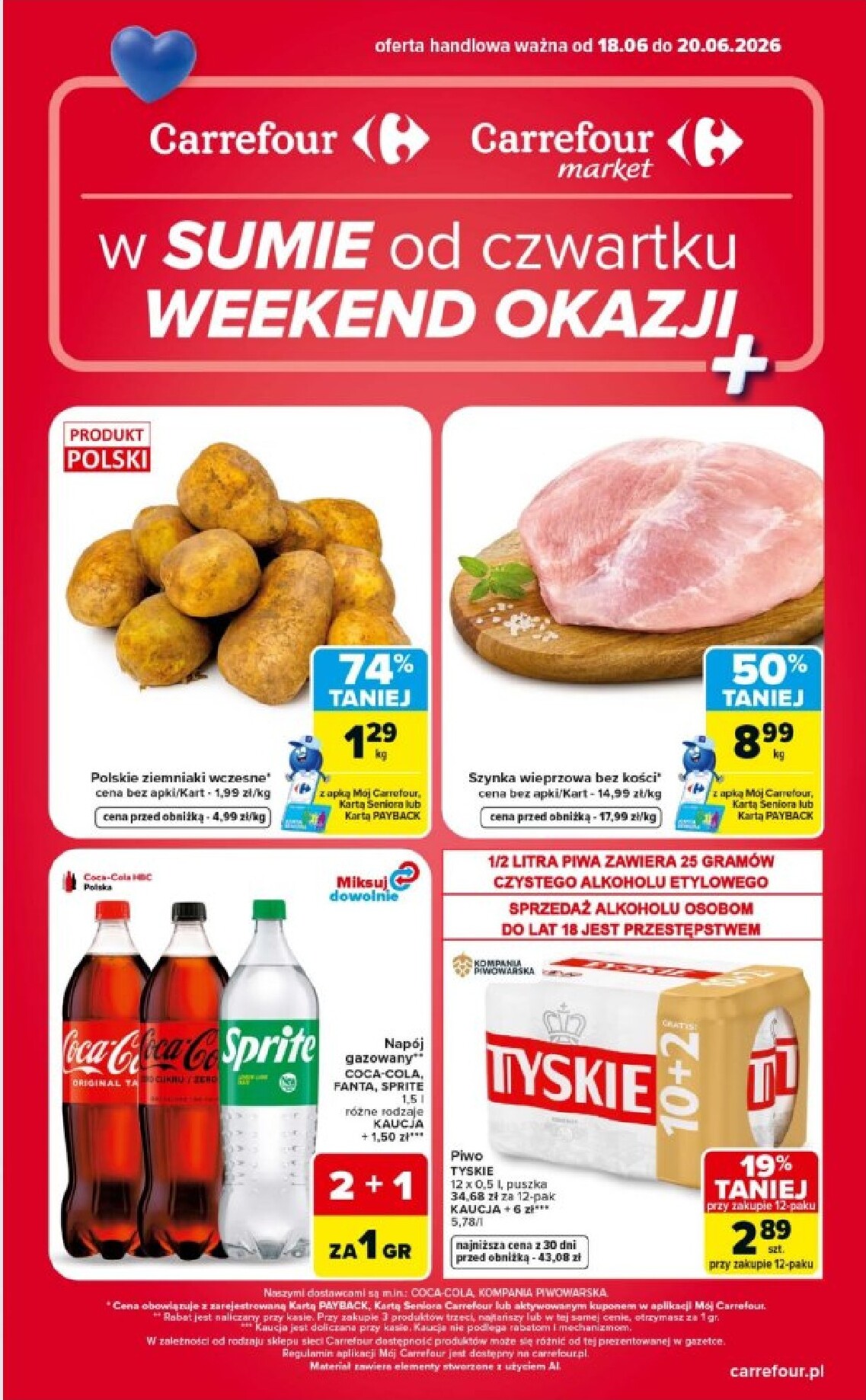carrefour - Nowa gazetka Carrefour - Weekend promek już od czwartku ważna od 18.06.2026 do 20.06.2026
