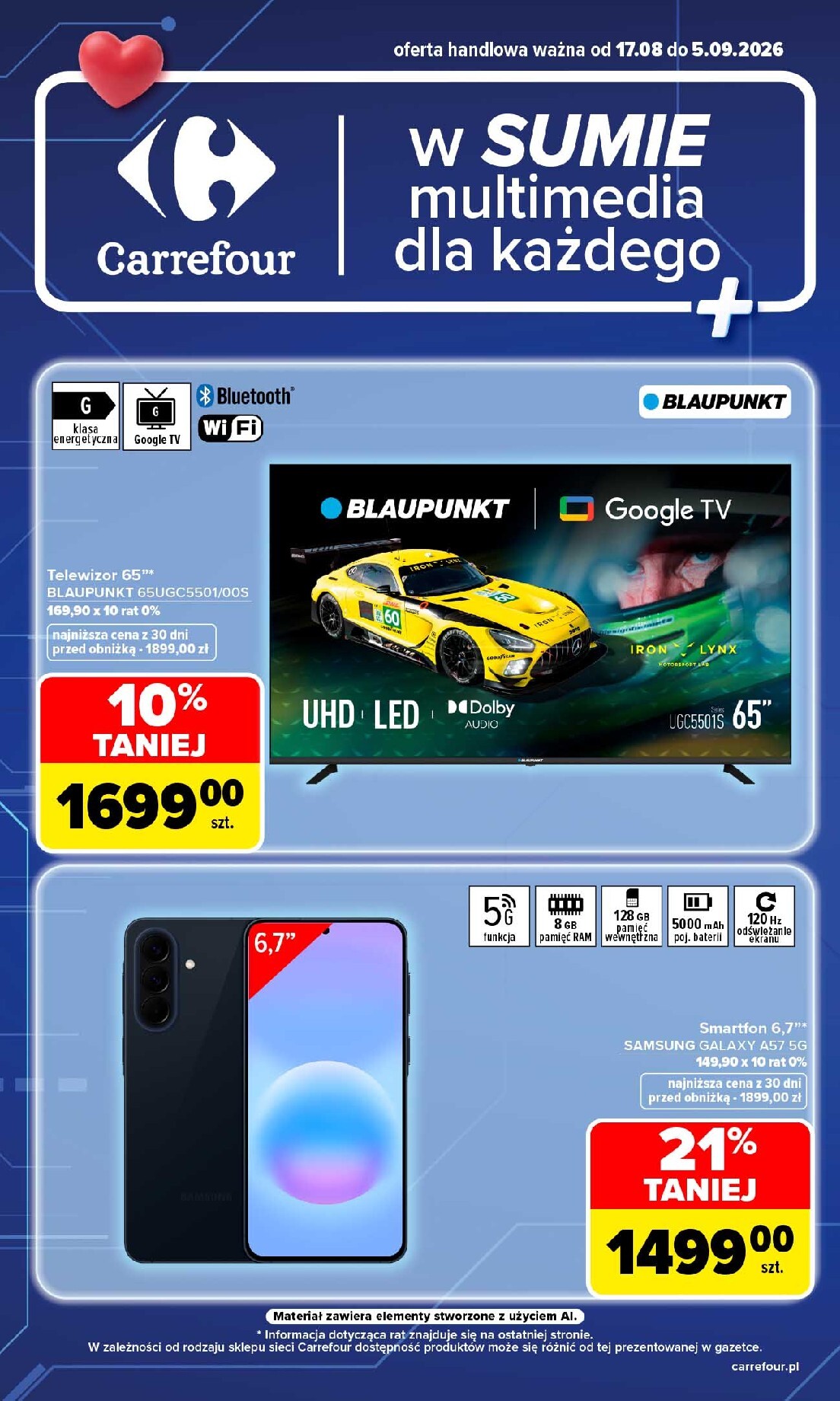 carrefour - Nowa gazetka Carrefour - Multimedia ważna od 17.08.2026 do 05.09.2026