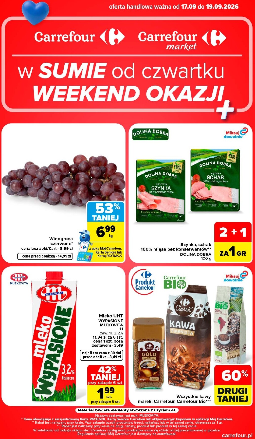 carrefour - Nowa gazetka Carrefour - Weekend okazji już od czwartku ważna od 17.09.2026 do 19.09.2026
