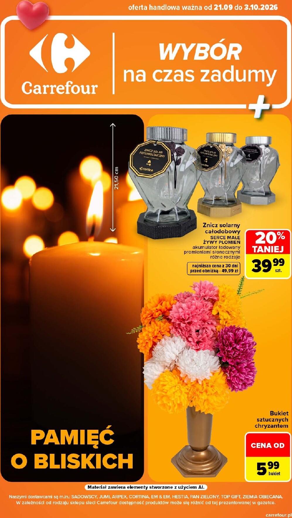 carrefour - Nowa gazetka Carrefour - Wybór na czas zadumy ważna od 20.09.2026 do 03.10.2026 - page: 1