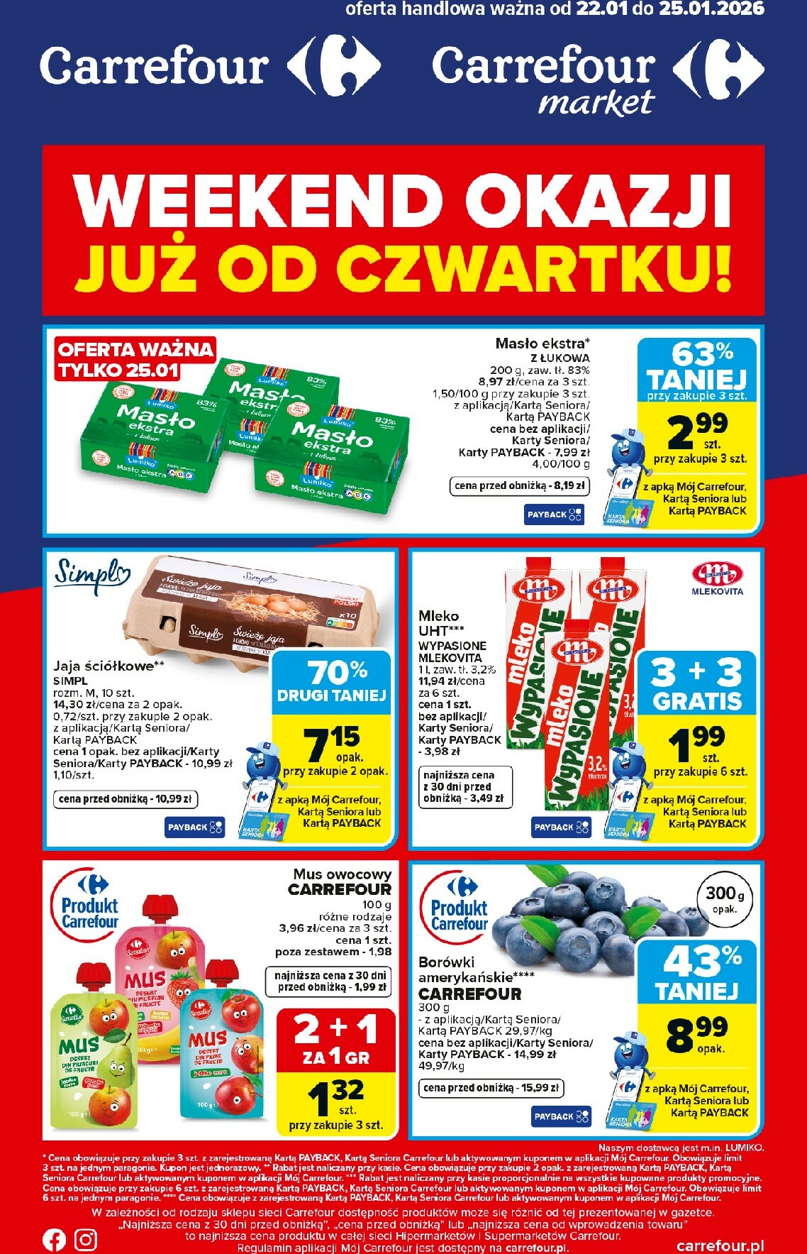 carrefour - Gazetka Carrefour - Weekend okazji już od czwartku - ważna od 22.01. do 25.01.