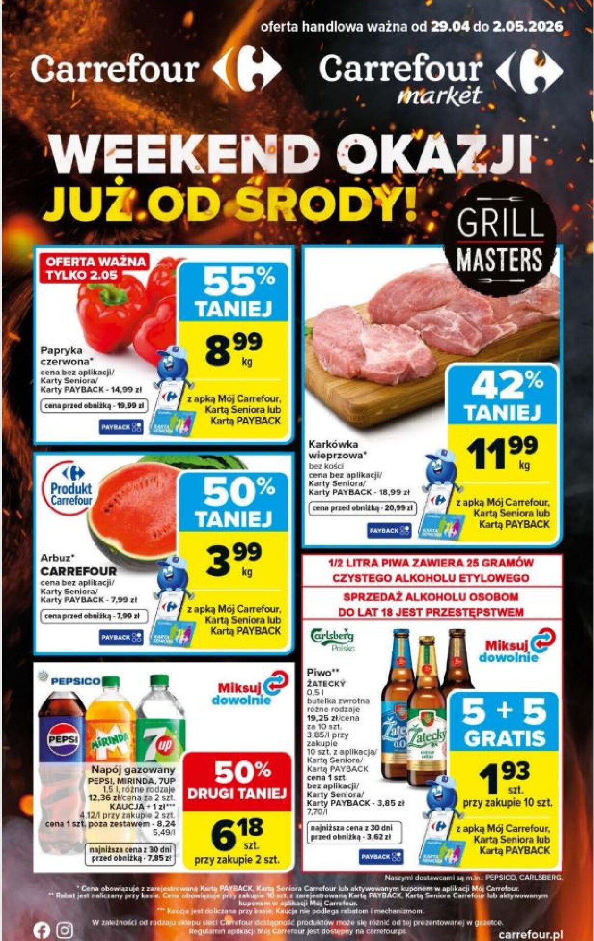 carrefour - Aktualna gazetka Carrefour - Weekend promek już od srody ważna od 29.04.2026 do 02.05.2026
