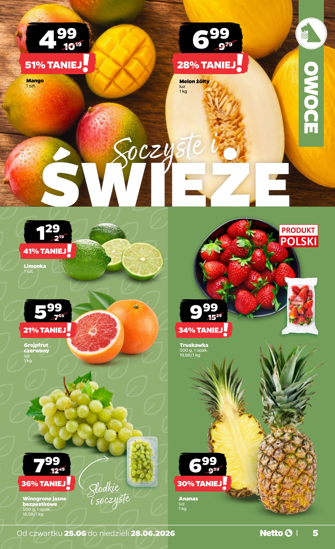 netto - Nowa gazetka Netto - Świeżo i Tanio ważna od 25.06.2026 do 28.06.2026 - page: 5