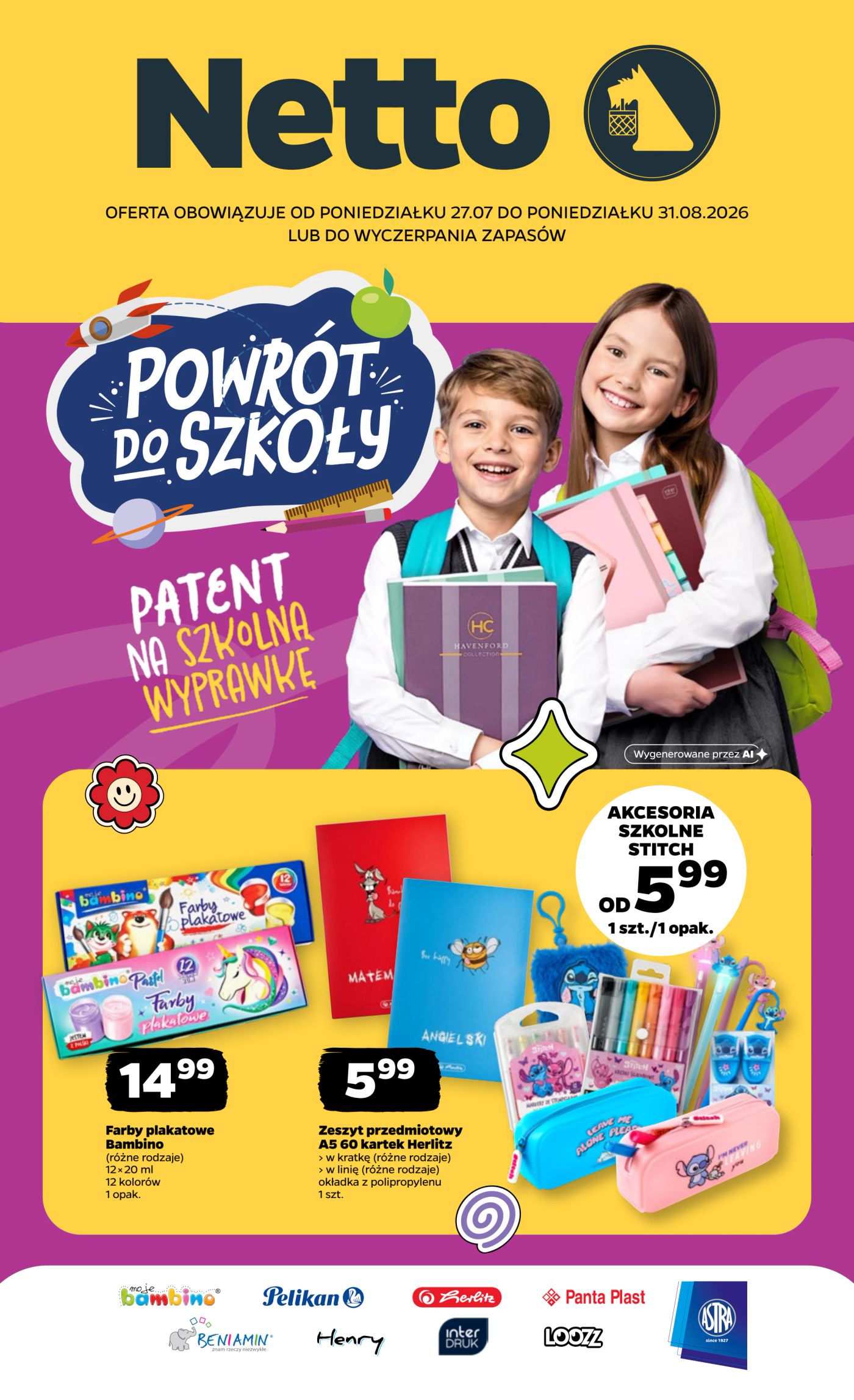 netto - Aktualna gazetka Netto - Powrót do szkoly ważna od 27.07.2026 do 31.08.2026
