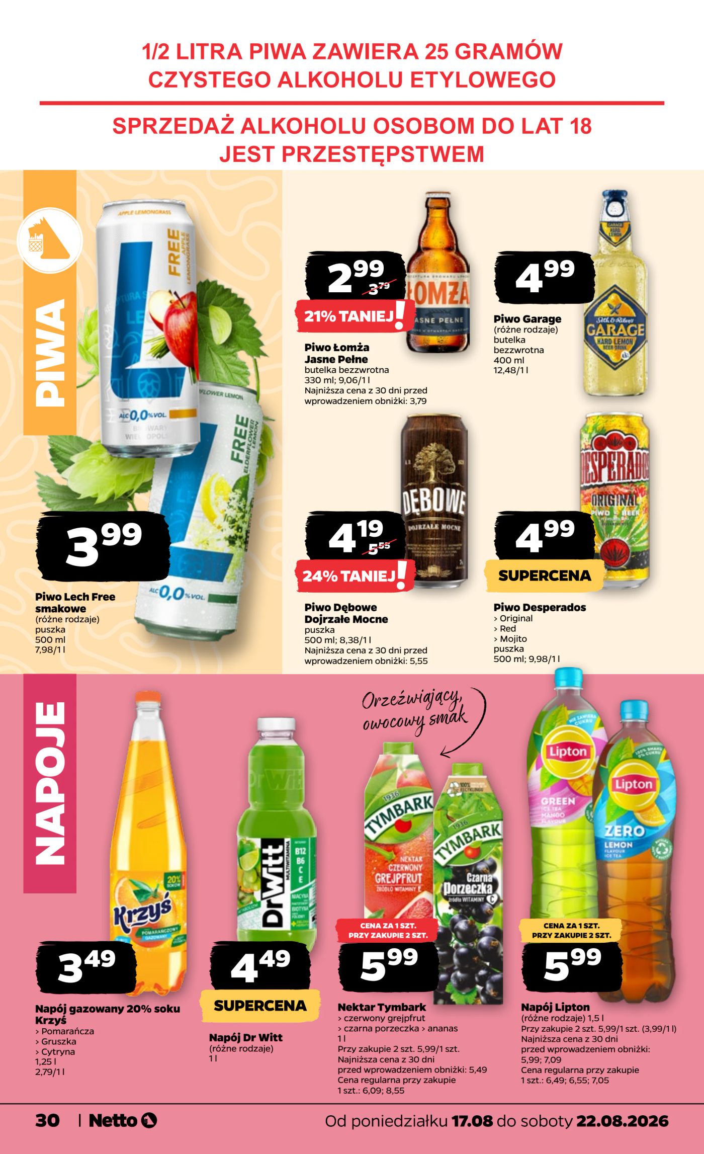 netto - Nowa gazetka Netto - Food ważna od 17.08.2026 do 22.08.2026 - page: 30
