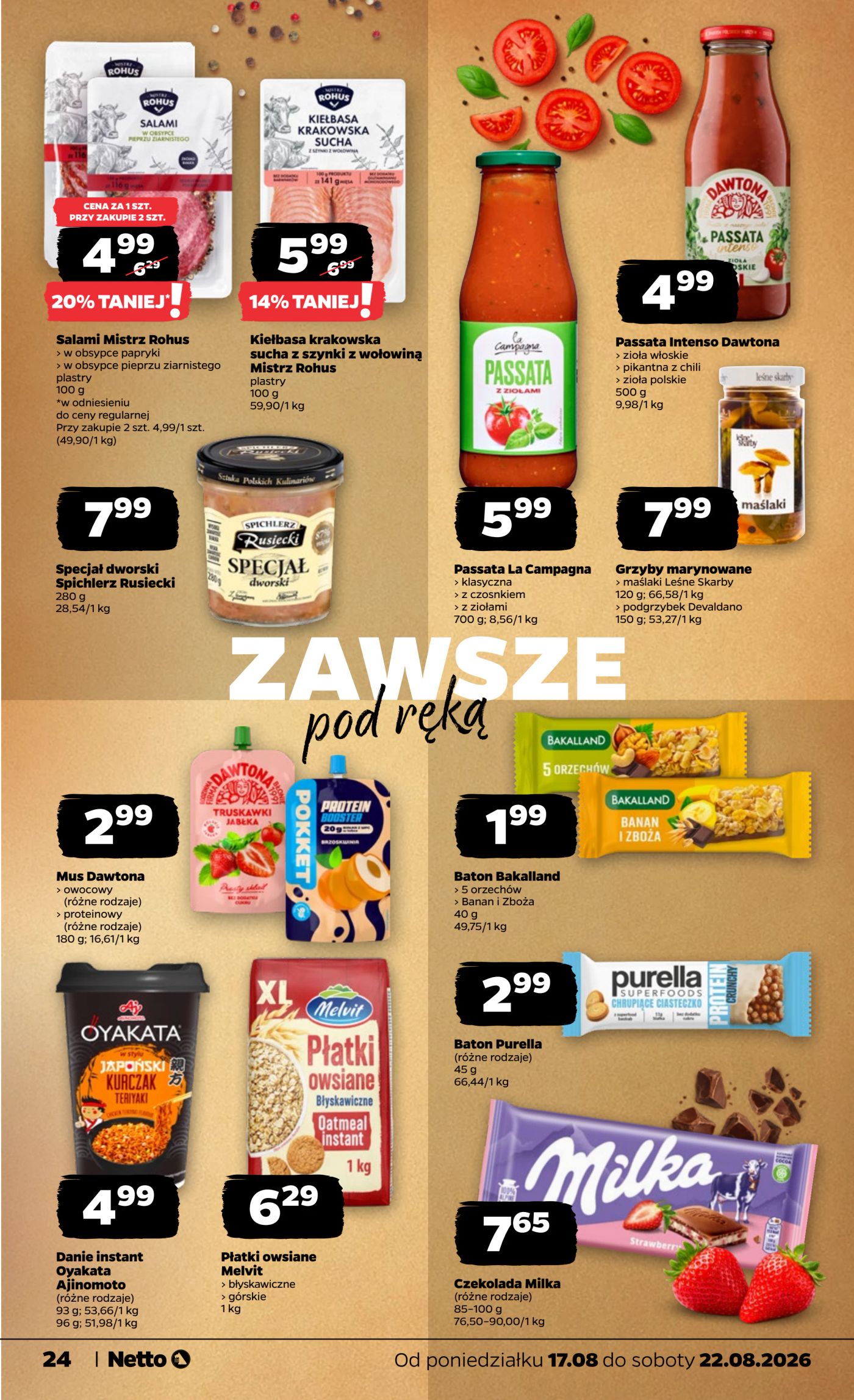 netto - Nowa gazetka Netto - Food ważna od 17.08.2026 do 22.08.2026 - page: 24