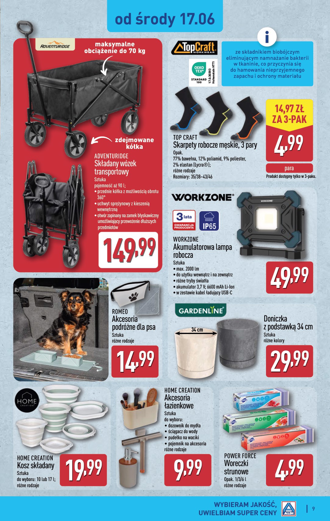 aldi - Nowa gazetka ALDI - Artykuły przemysłowe i tekstylia ważna od 17.06.2026 do 20.06.2026 - page: 9