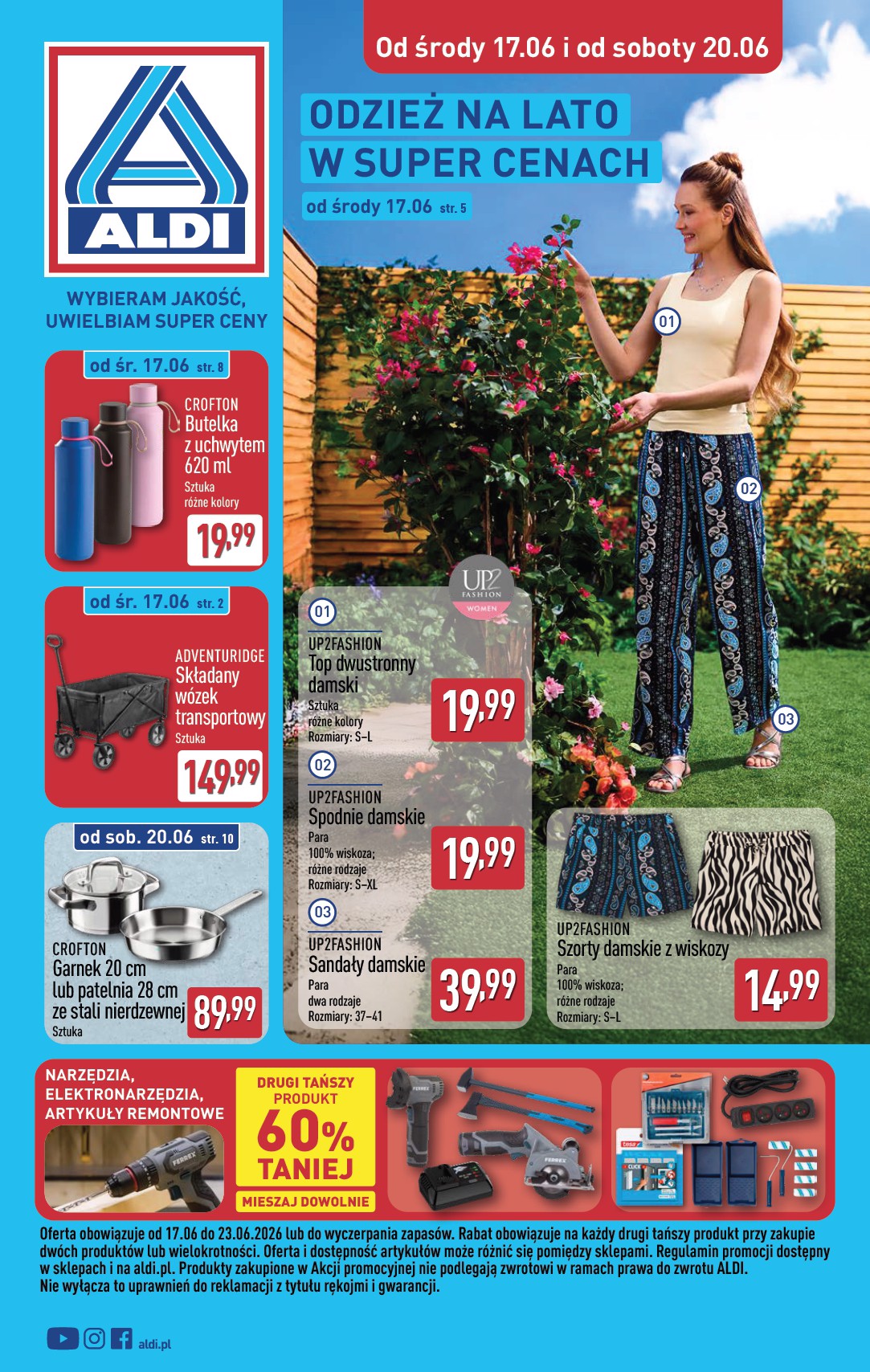 aldi - Nowa gazetka ALDI - Artykuły przemysłowe i tekstylia ważna od 17.06.2026 do 20.06.2026