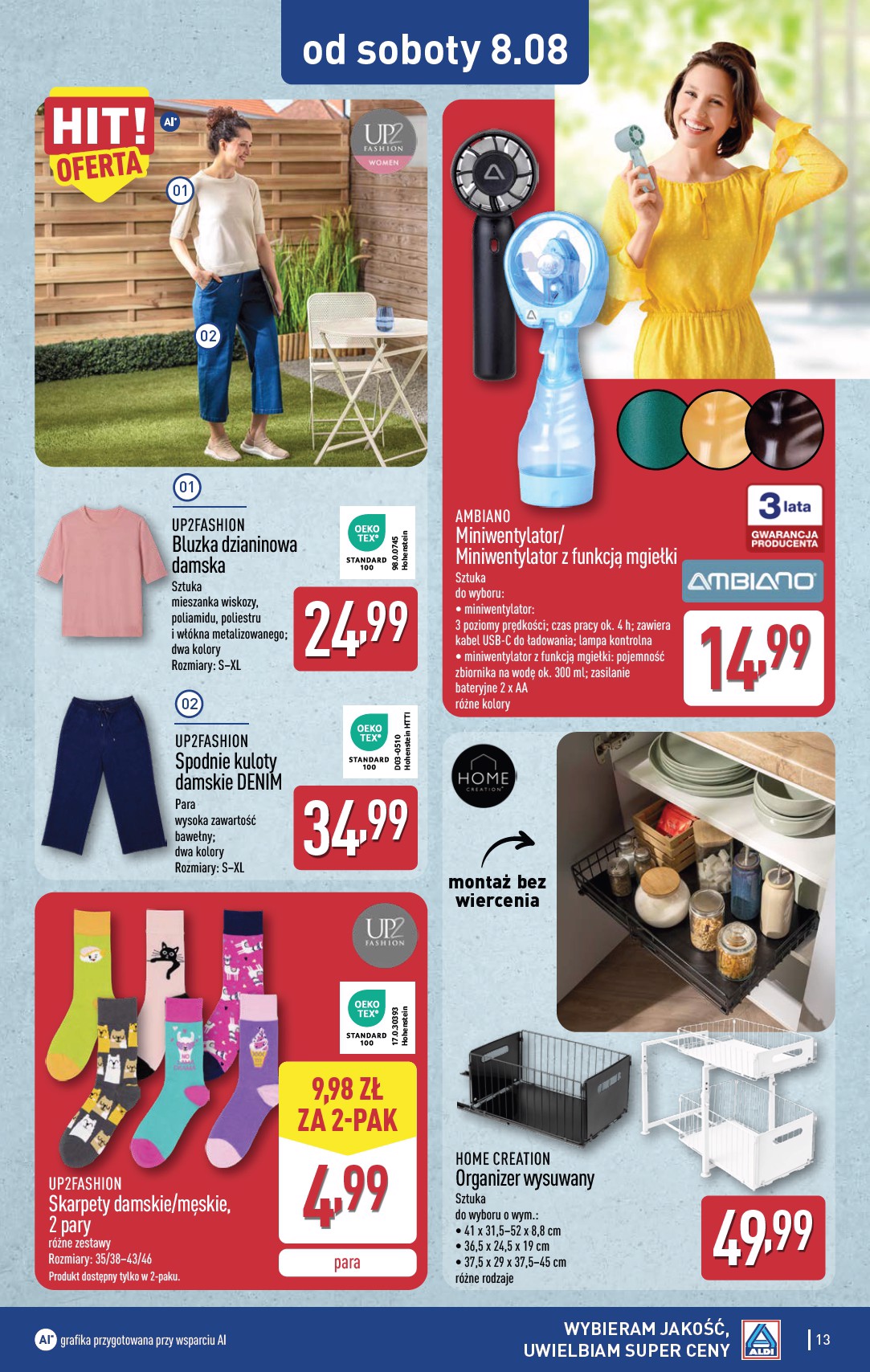 aldi - Nowa gazetka ALDI - Artykuły przemysłowe i tekstylia ważna od 05.08.2026 do 08.08.2026 - page: 13