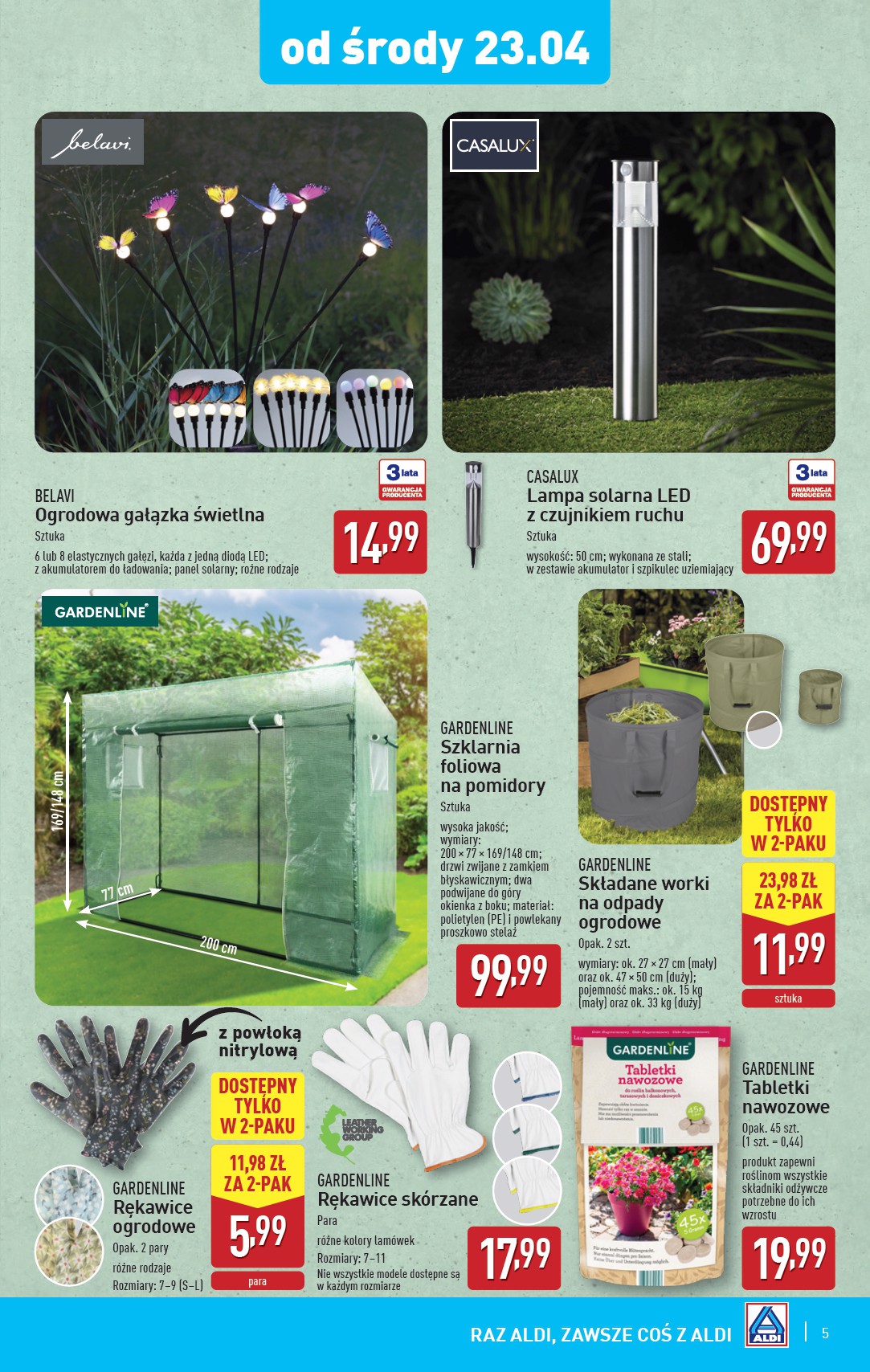 aldi - ALDI - Artykuły przemysłowe i tekstylia gazetka ważna od 23.04. - 26.04. - page: 5