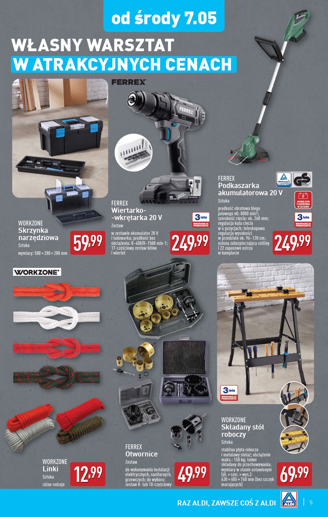 aldi - ALDI - Artykuły przemysłowe i tekstylia gazetka ważna od 07.05. - 10.05. - page: 5