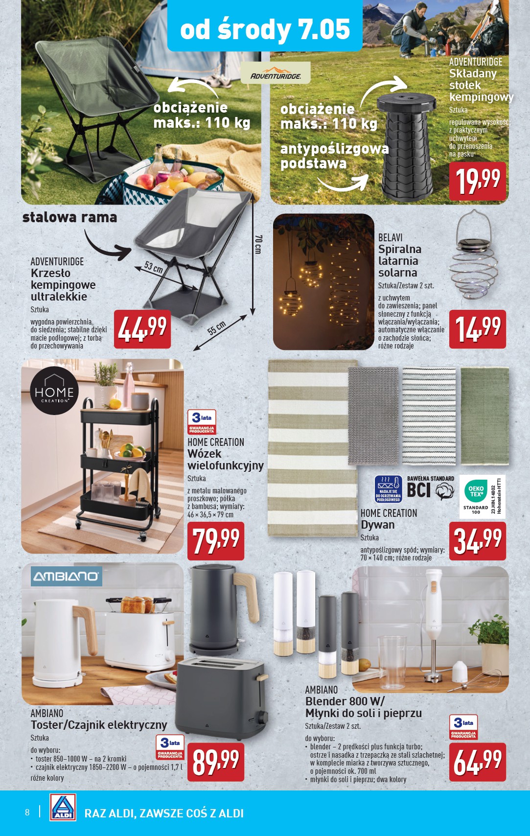 aldi - ALDI - Artykuły przemysłowe i tekstylia gazetka ważna od 07.05. - 10.05. - page: 8