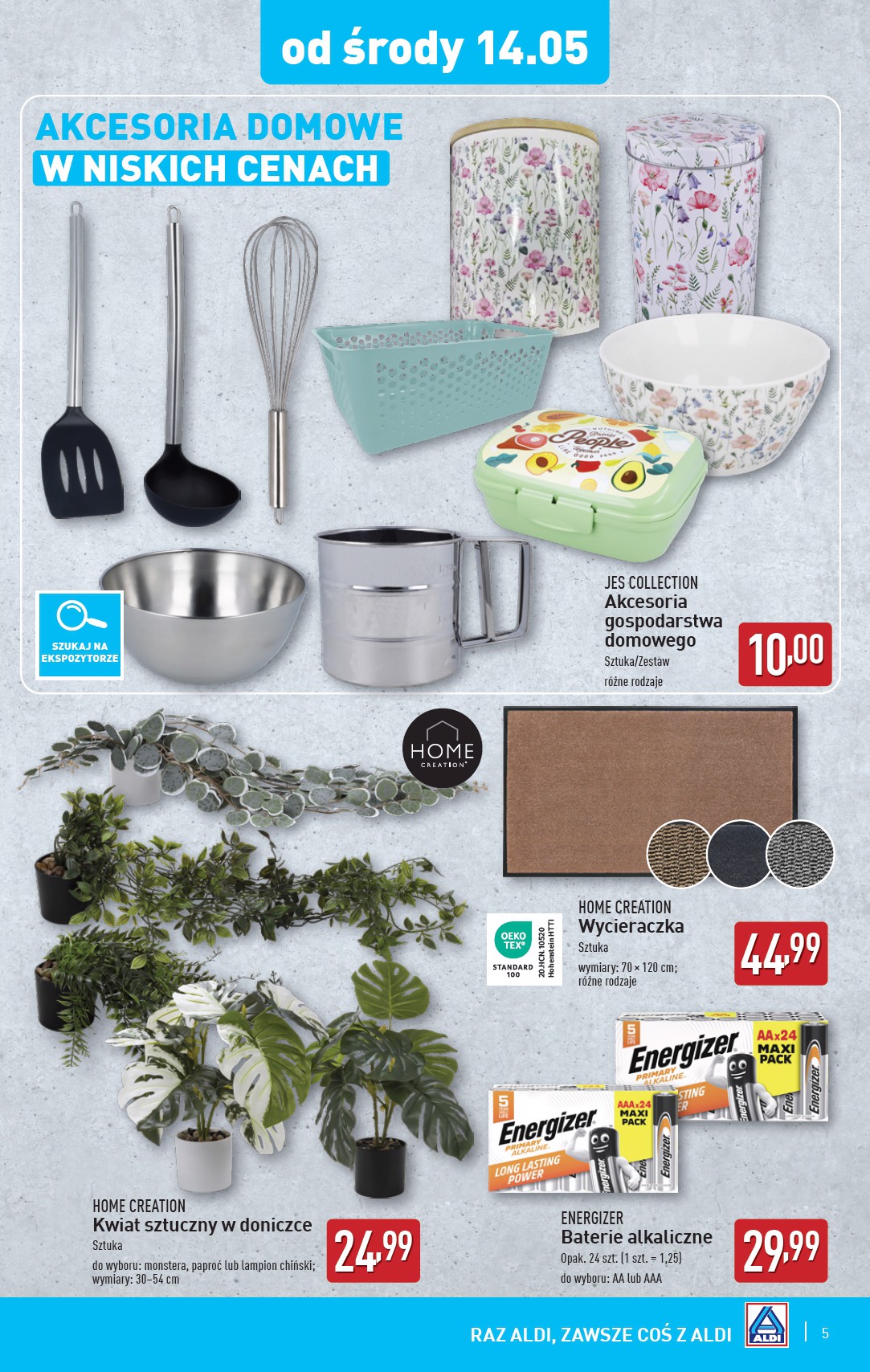 aldi - ALDI - Artykuły przemysłowe i tekstylia gazetka ważna od 14.05. - 17.05. - page: 5