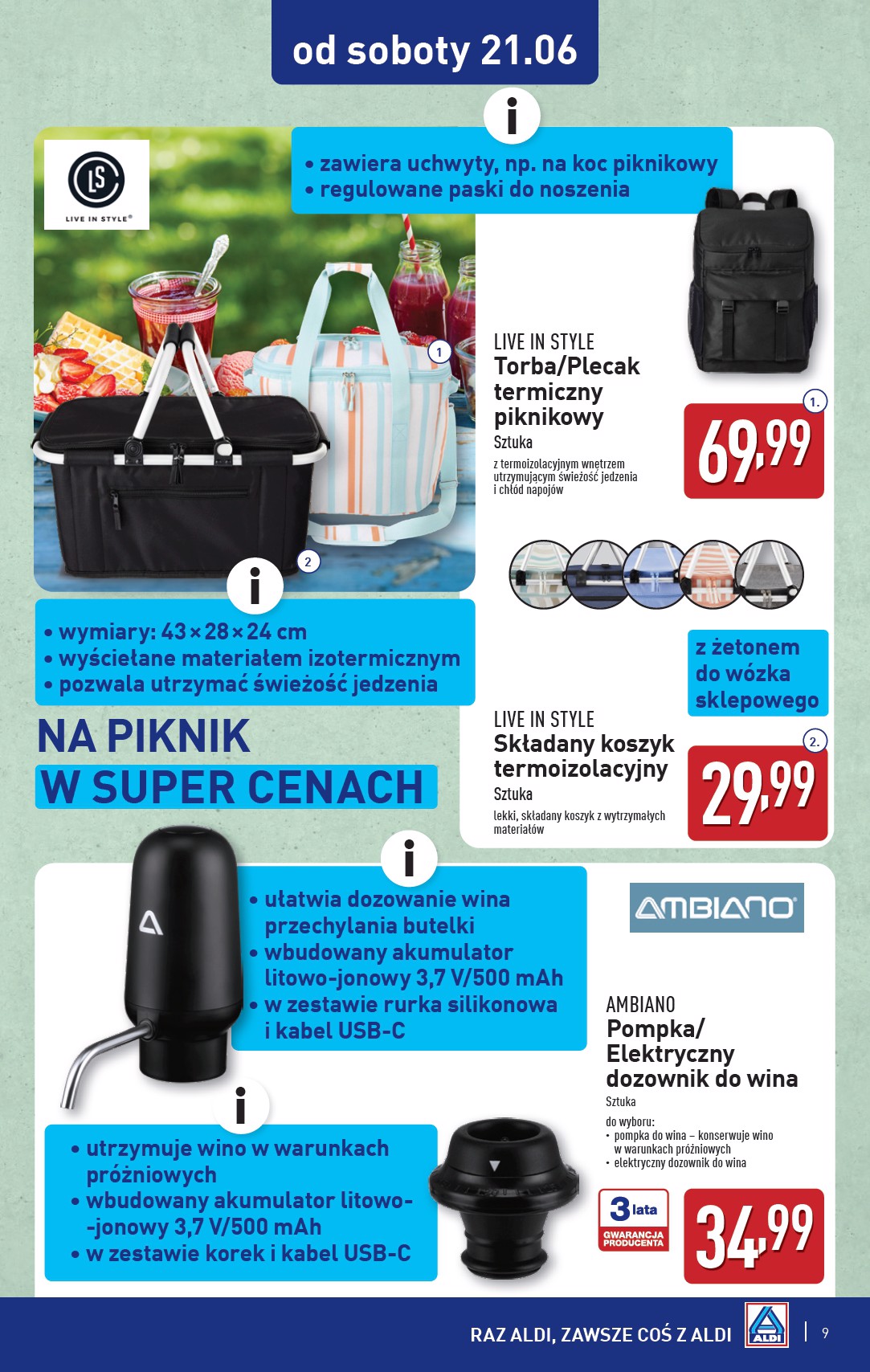 aldi - Gazetka ALDI - Artykuły przemysłowe i tekstylia ważna od 18.06. - 21.06. - page: 9