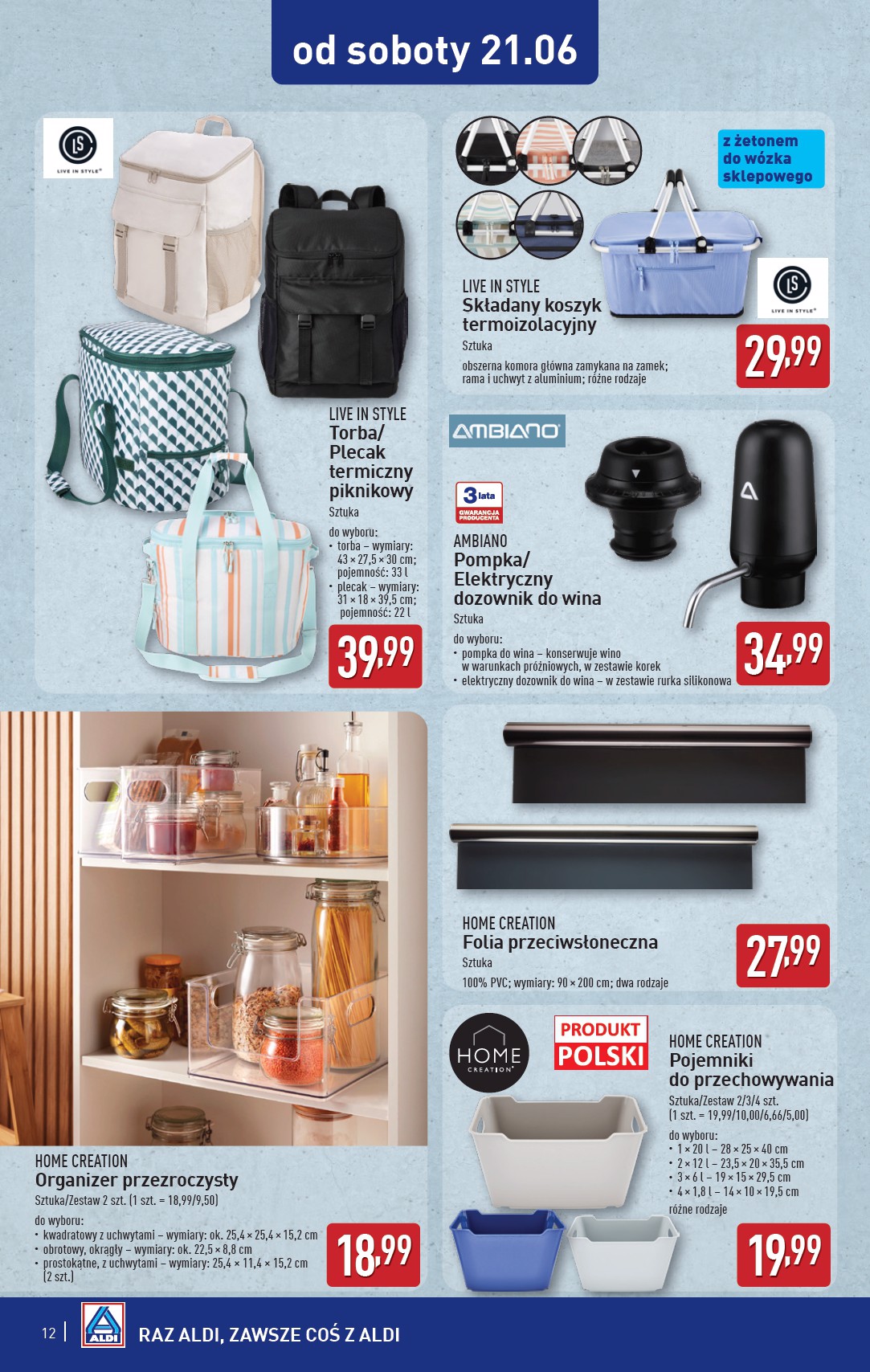 aldi - Gazetka ALDI - Artykuły przemysłowe i tekstylia ważna od 18.06. - 21.06. - page: 12