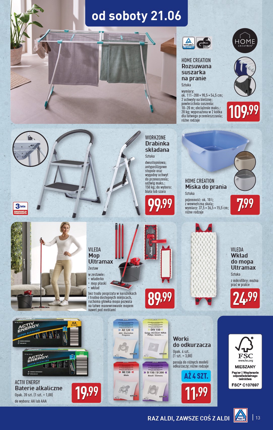 aldi - Gazetka ALDI - Artykuły przemysłowe i tekstylia ważna od 18.06. - 21.06. - page: 13