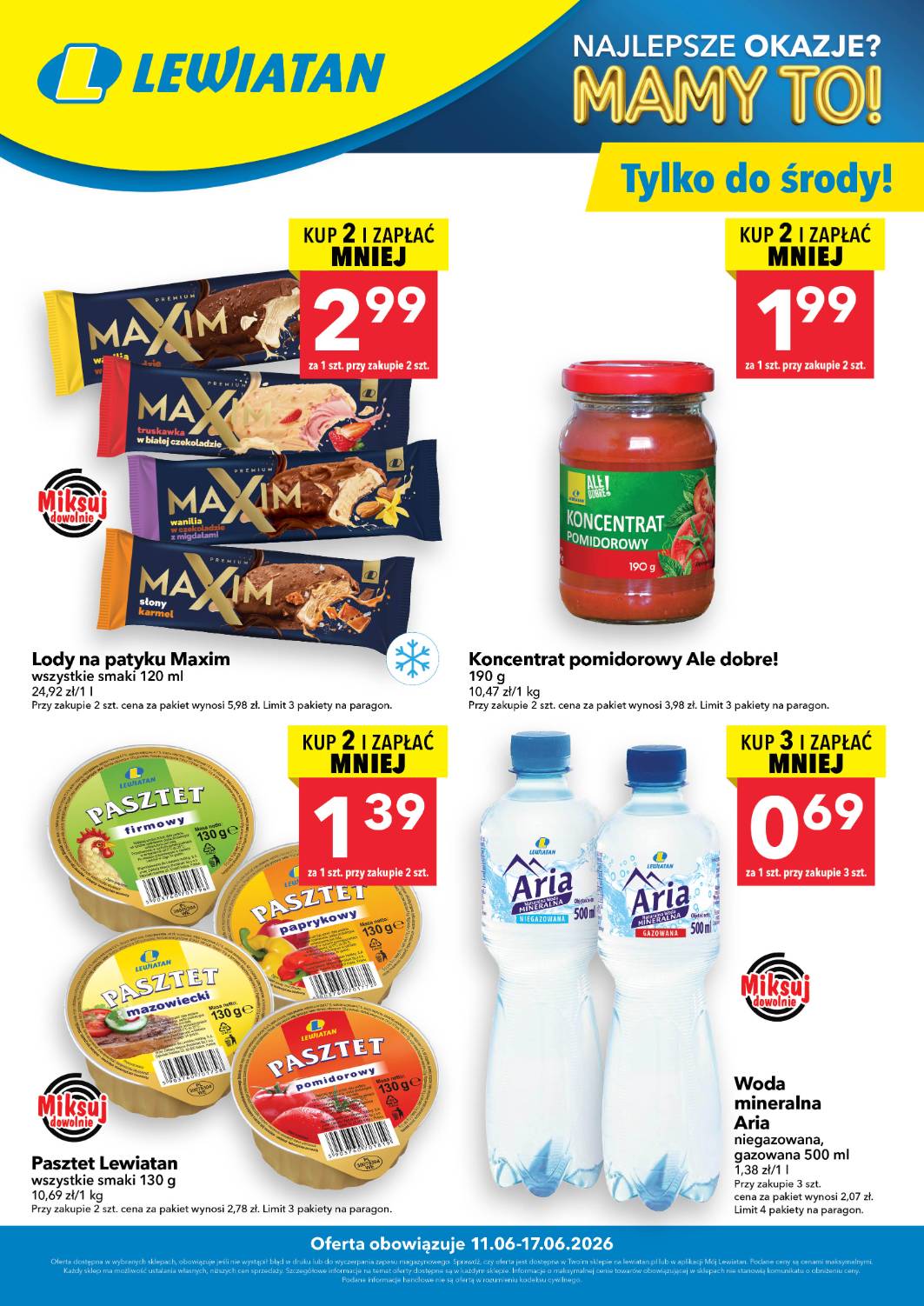 lewiatan - Nowa gazetka Lewiatan - W wielopakach taniej! ważna od 11.06.2026 do 17.06.2026