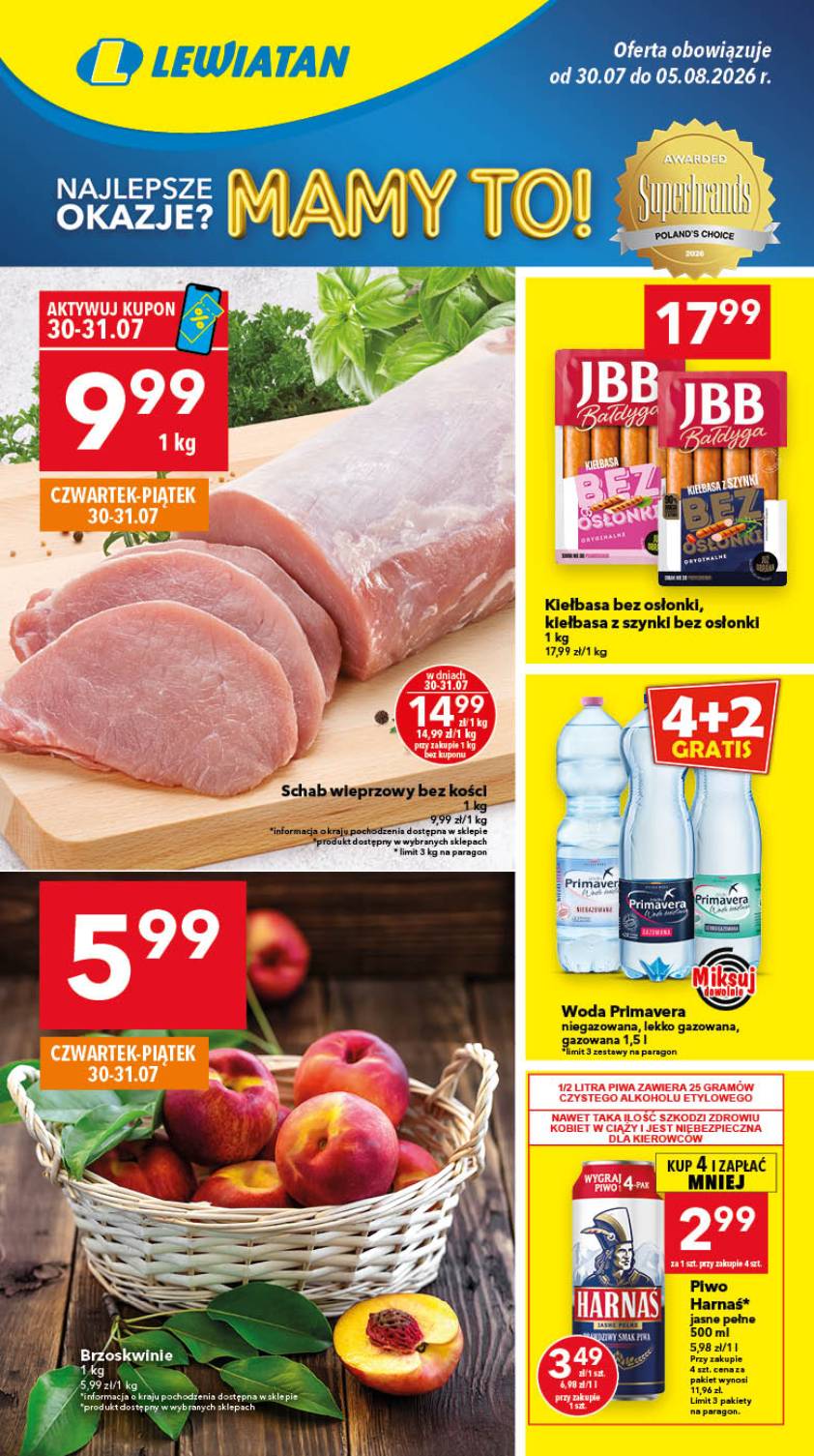 lewiatan - Nowa gazetka Lewiatan - Najlepsze okazje ważna od 30.07.2026 do 05.08.2026