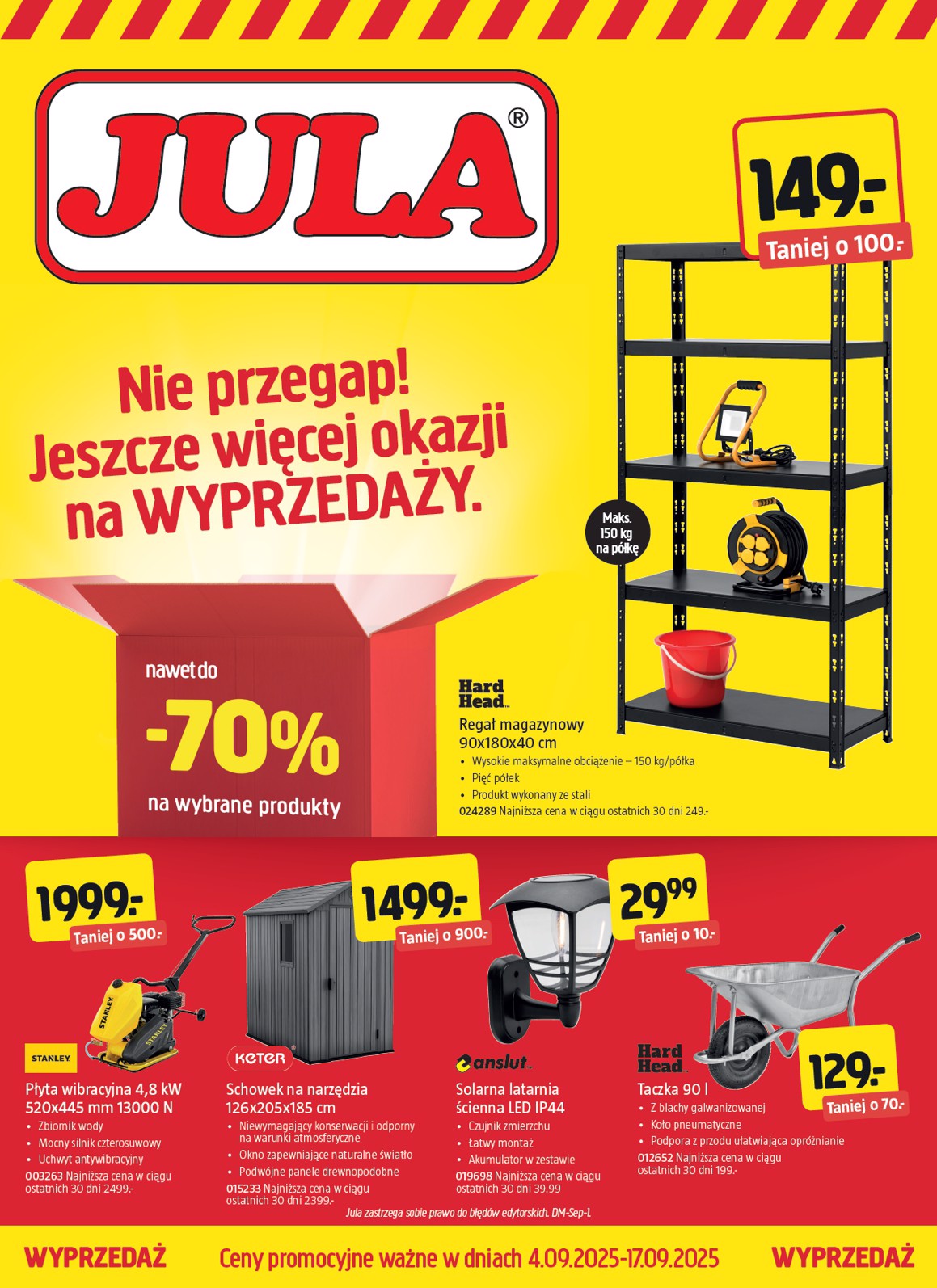jula - Gazetka Jula - Wyprzedaż - ważna od 04.09. do 17.09.
