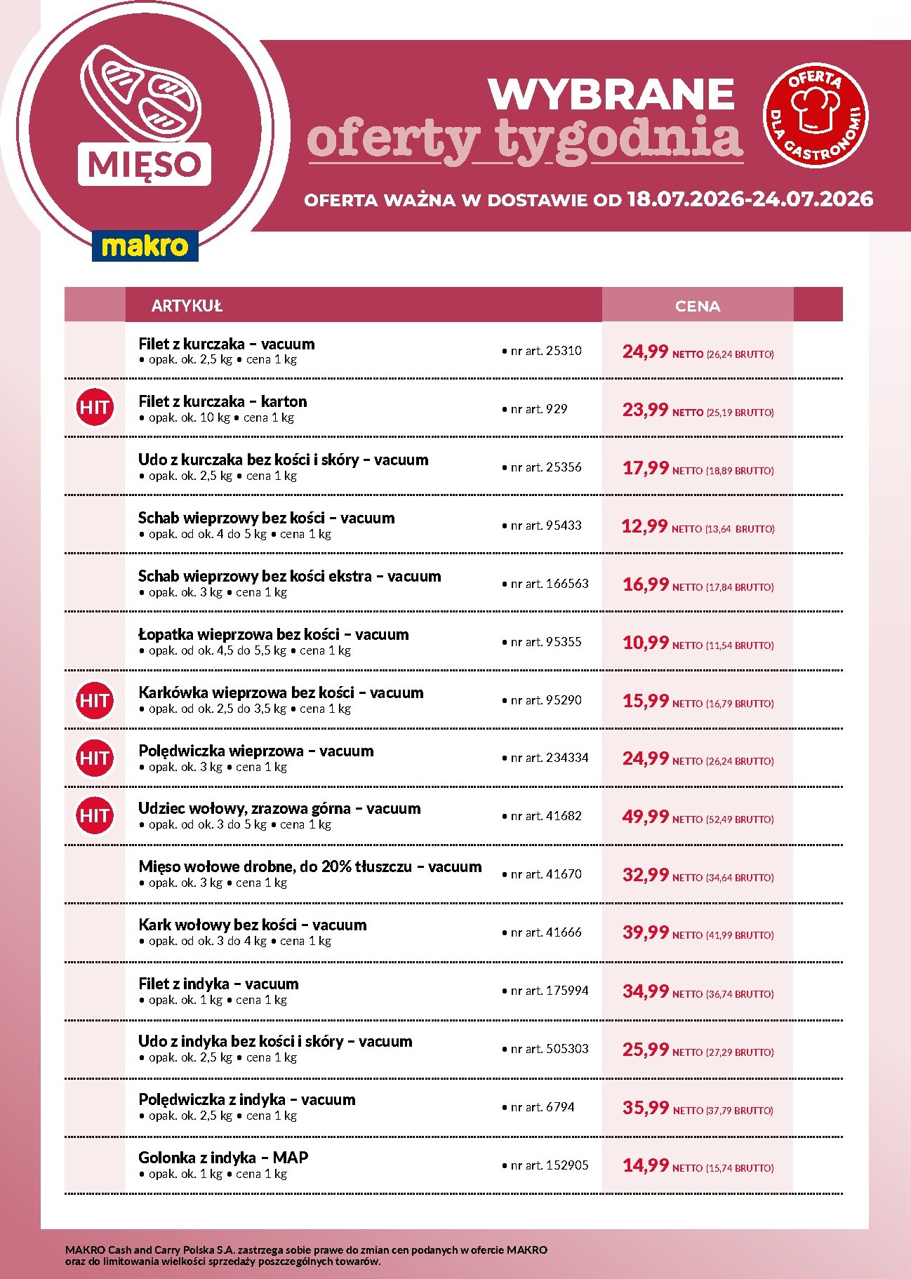 makro - Aktualna gazetka Makro - Ulotka mięso ważna od 18.07.2026 do 24.07.2026
