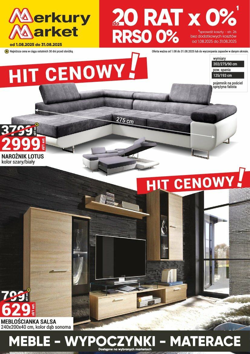 merkury-market - Gazetka Merkury Market - Meble, wypoczynki, materace ważna od 01.08. - 31.08.