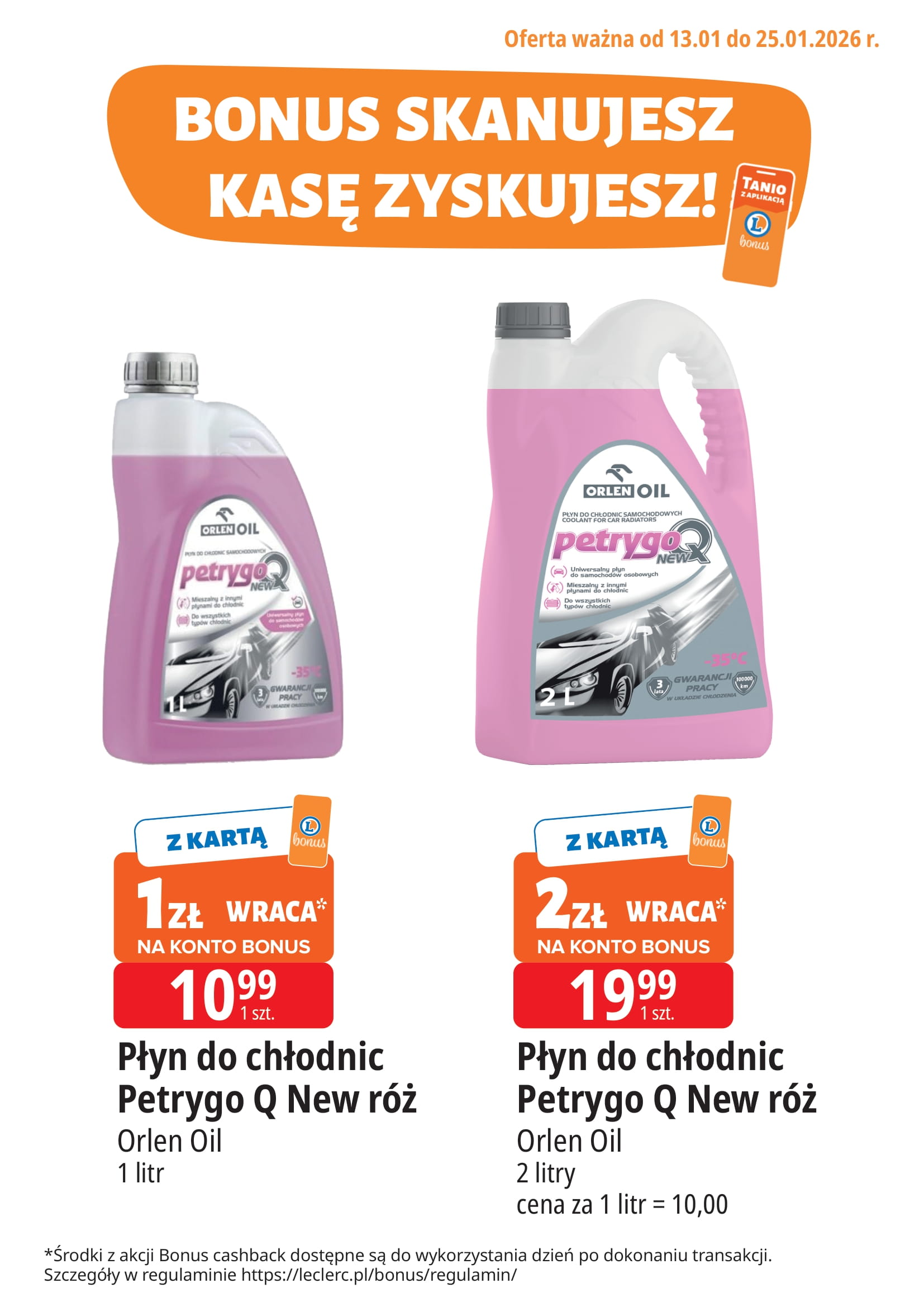 e-leclerc - Gazetka E.Leclerc - Bonus skanujesz kasę zyskujesz - ważna od 13.01. do 25.01.