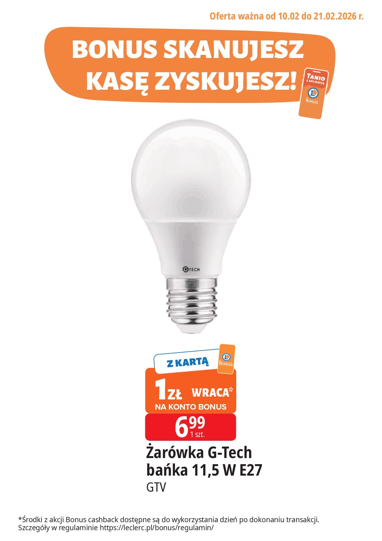 e-leclerc - Gazetka E.Leclerc - Bonus skanujesz kasę zyskujesz - ważna od 10.02.2026 do 21.02.2026 - page: 1