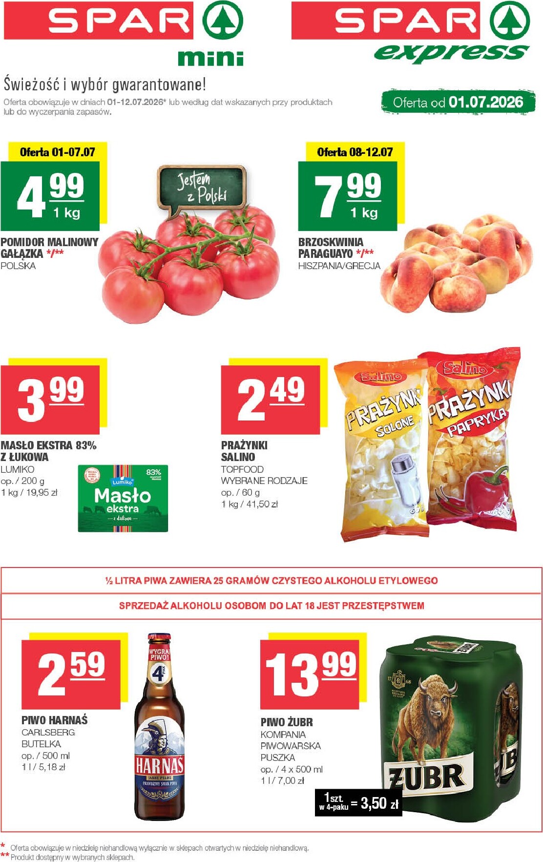 spar - Nowa gazetka SPAR - MINI | SPAR – świeżość i wybór gwarantowane ważna od 01.07.2026 do 07.07.2026