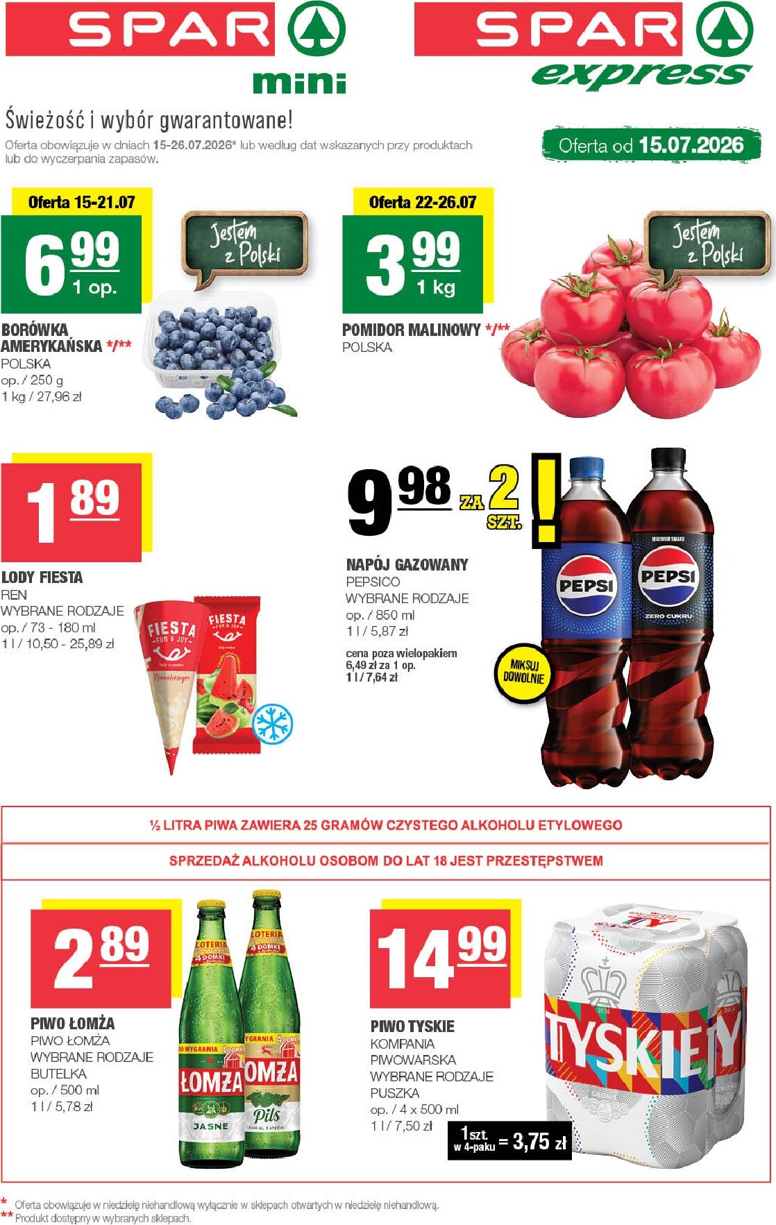 spar - Nowa gazetka SPAR - MINI | SPAR – świeżość i wybór gwarantowane ważna od 15.07.2026 do 21.07.2026