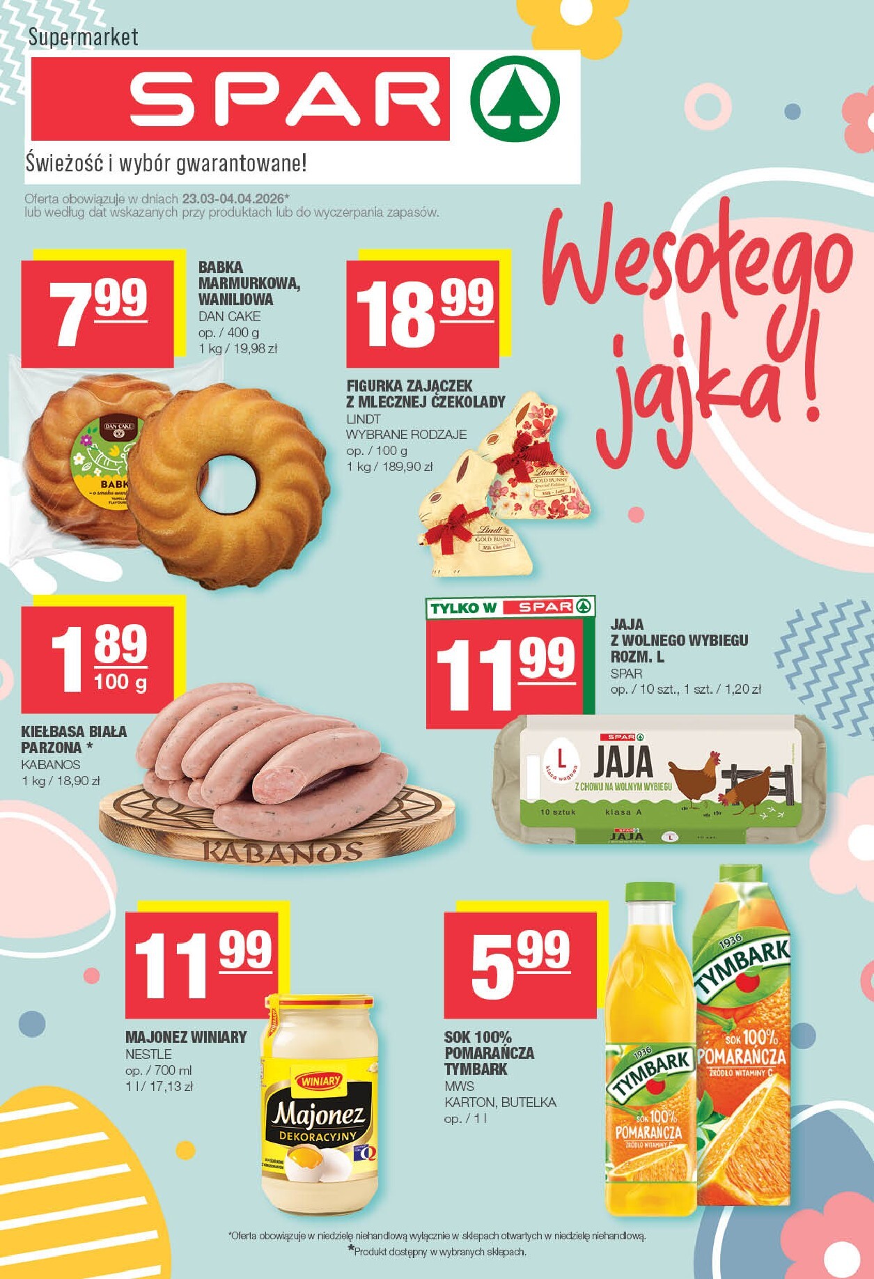 spar - Gazetka SPAR - ważna od 23.03.2026 do 04.04.2026