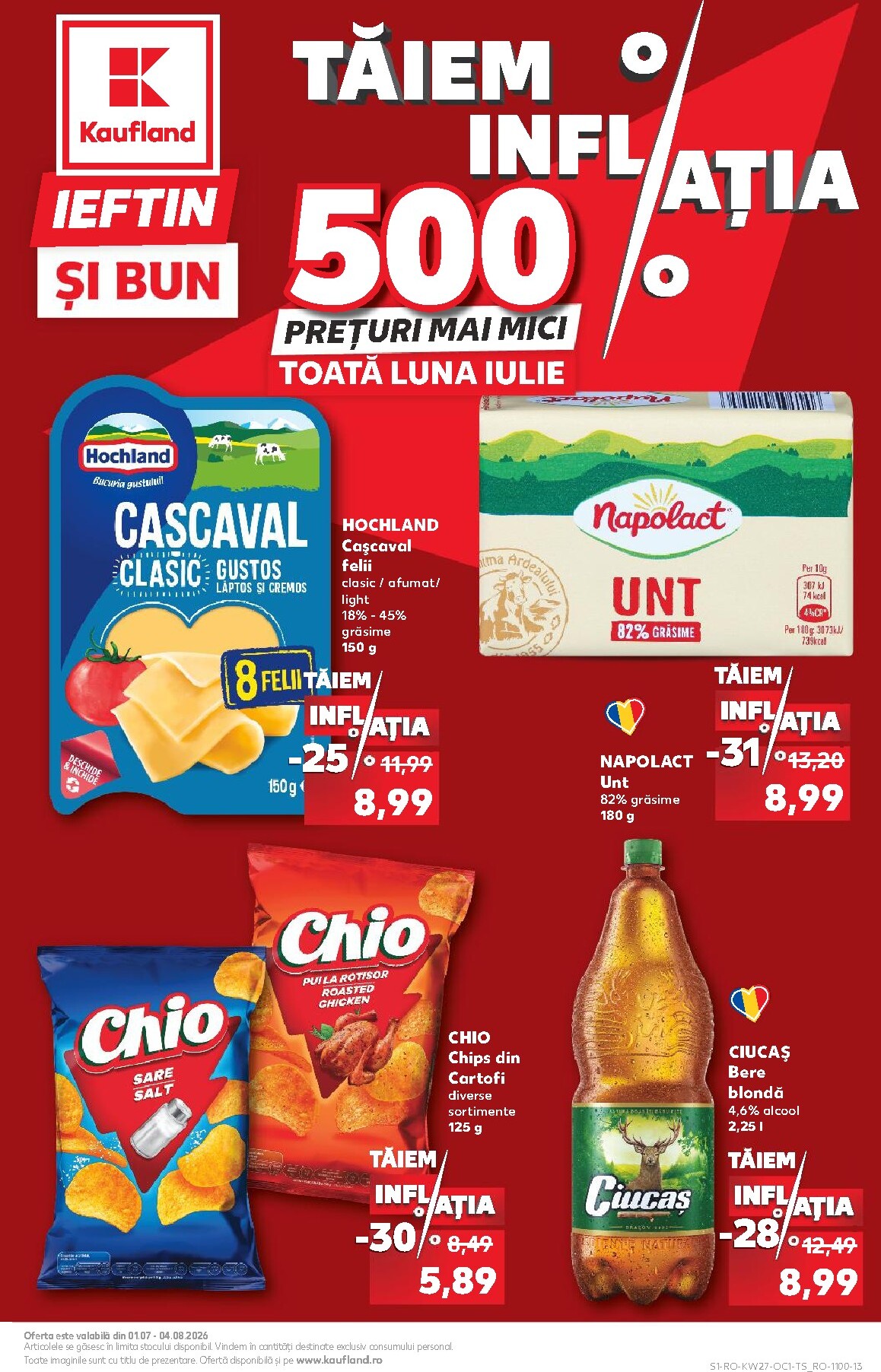 kaufland - Brosura Kaufland - Taiem inflatia valabilă de la miercuri 01.07.2026 până la marți 04.08.2026