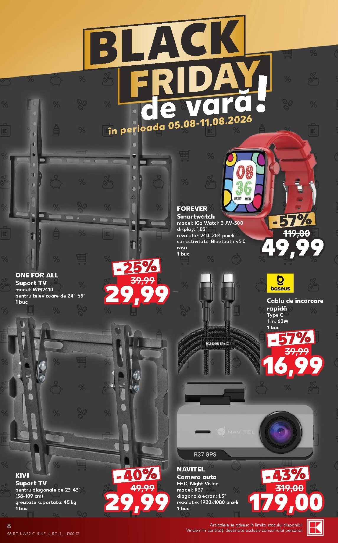 kaufland - Pliantele viitoare Kaufland - Black Friday valabil de la miercuri 05.08.2026 până la marți 11.08.2026 - page: 8