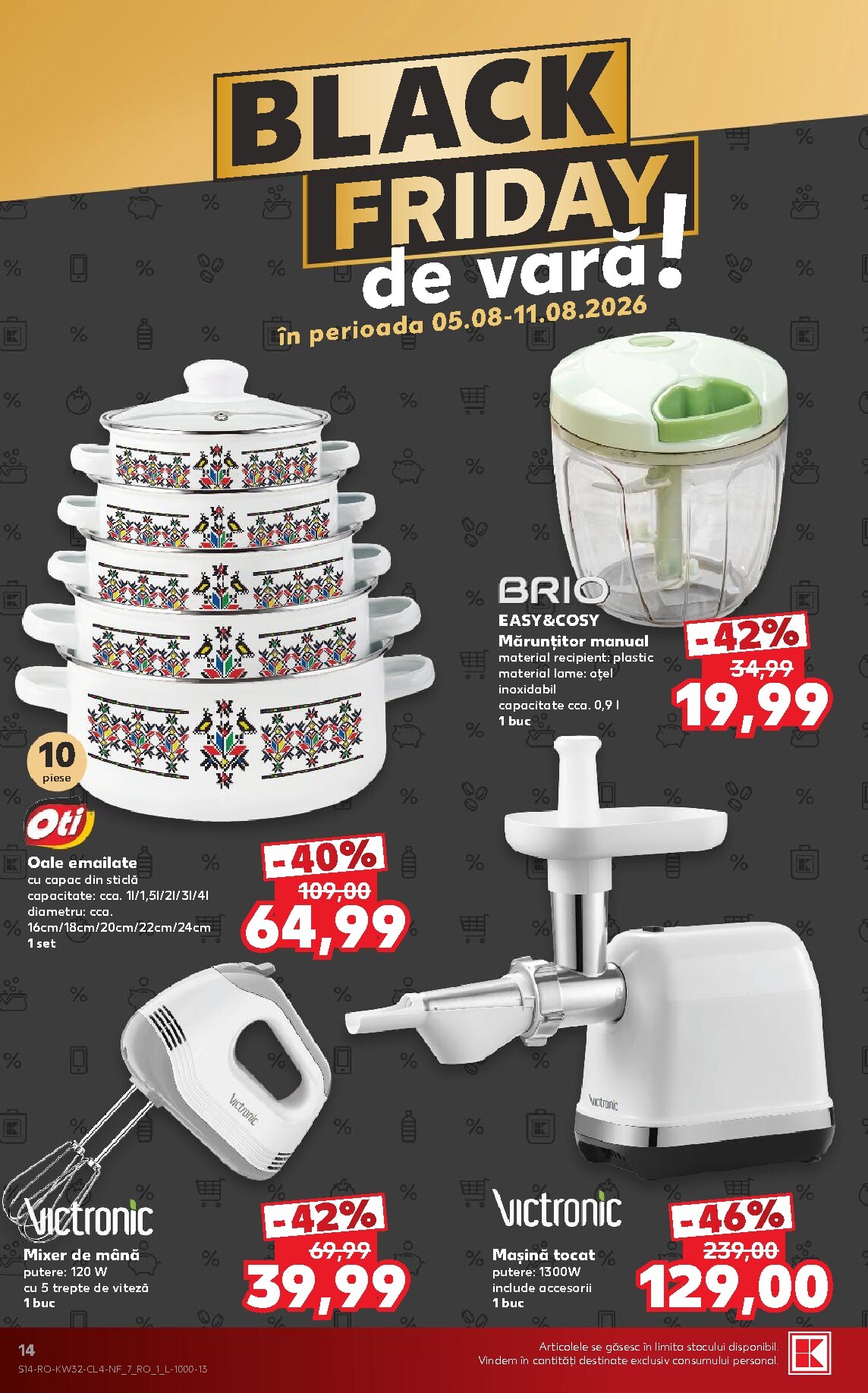kaufland - Pliantele viitoare Kaufland - Black Friday valabil de la miercuri 05.08.2026 până la marți 11.08.2026 - page: 14