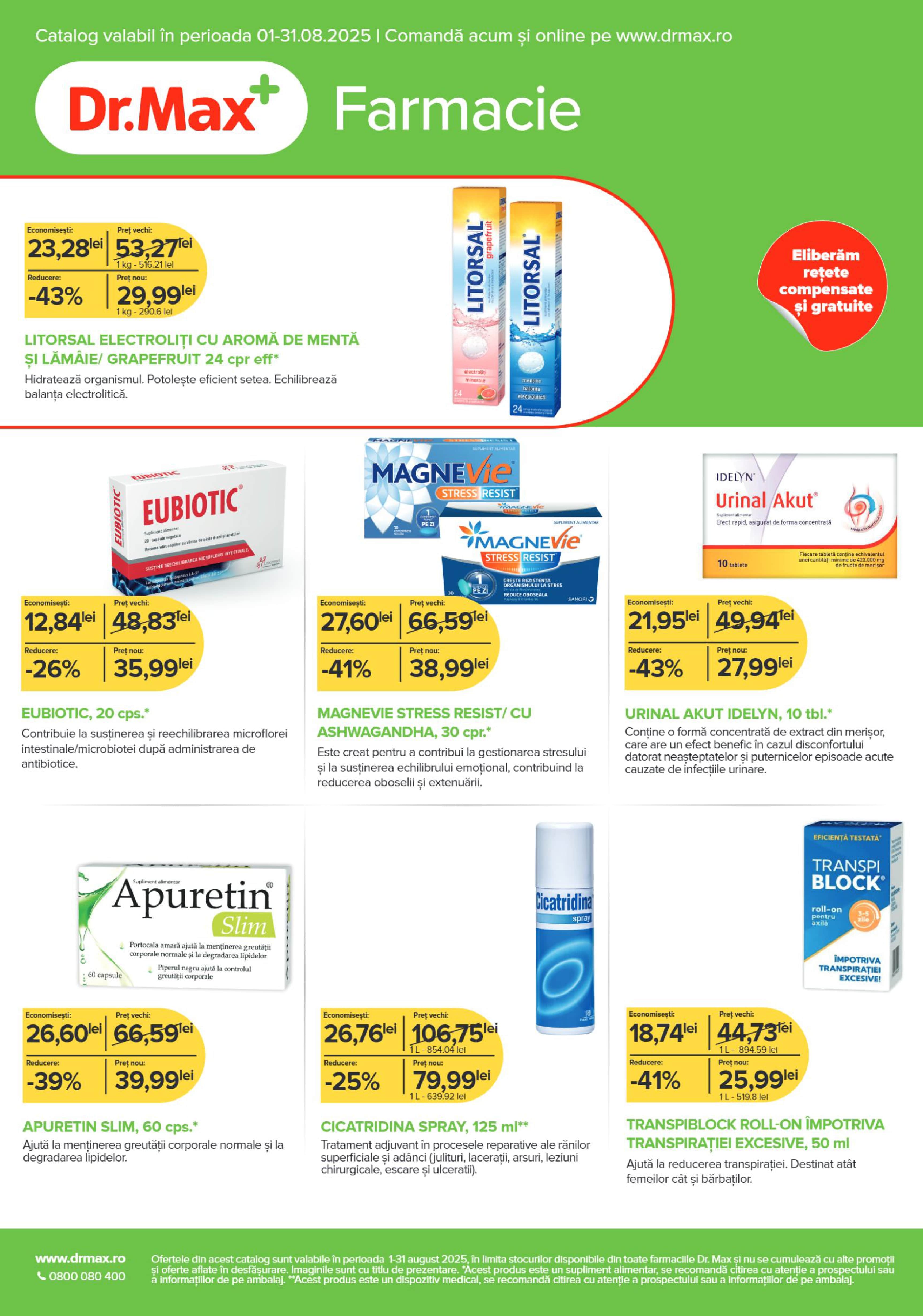 dr-max - Catalog Dr. Max - Farmacie valabil din 01.08. până pe 31.08.