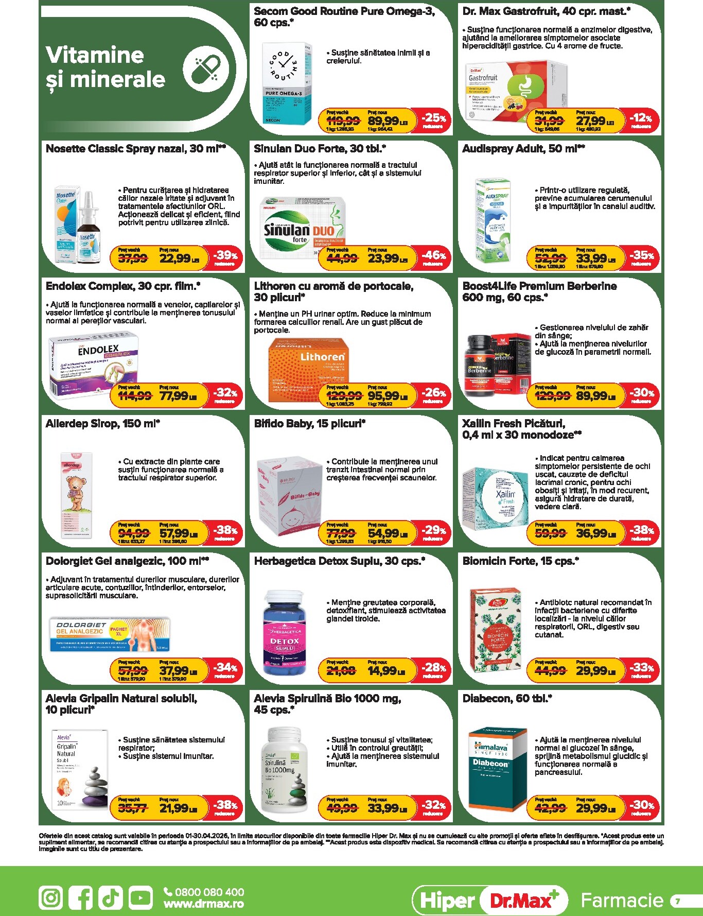 dr-max - Catalog Dr. Max - Hiper Farmacie online – oferte valabile din 01.04.2026 - page: 7