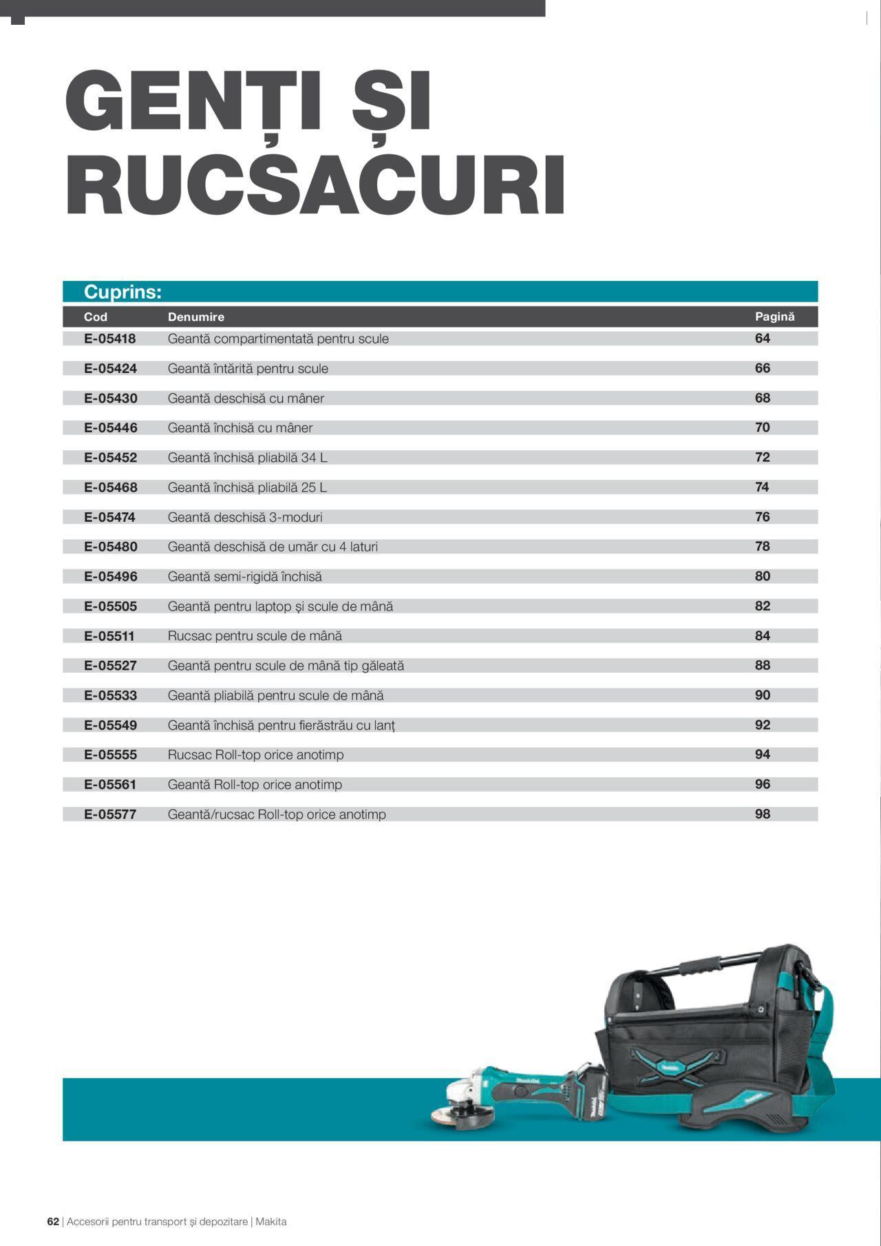 makita - Makita catalog - Accesorii pentru transport si depozitare de luni 06.09.2021 - page: 62 makita - Makita catalog - Accesorii pentru transport si depozitare de luni 06.09.2021 - page: 62