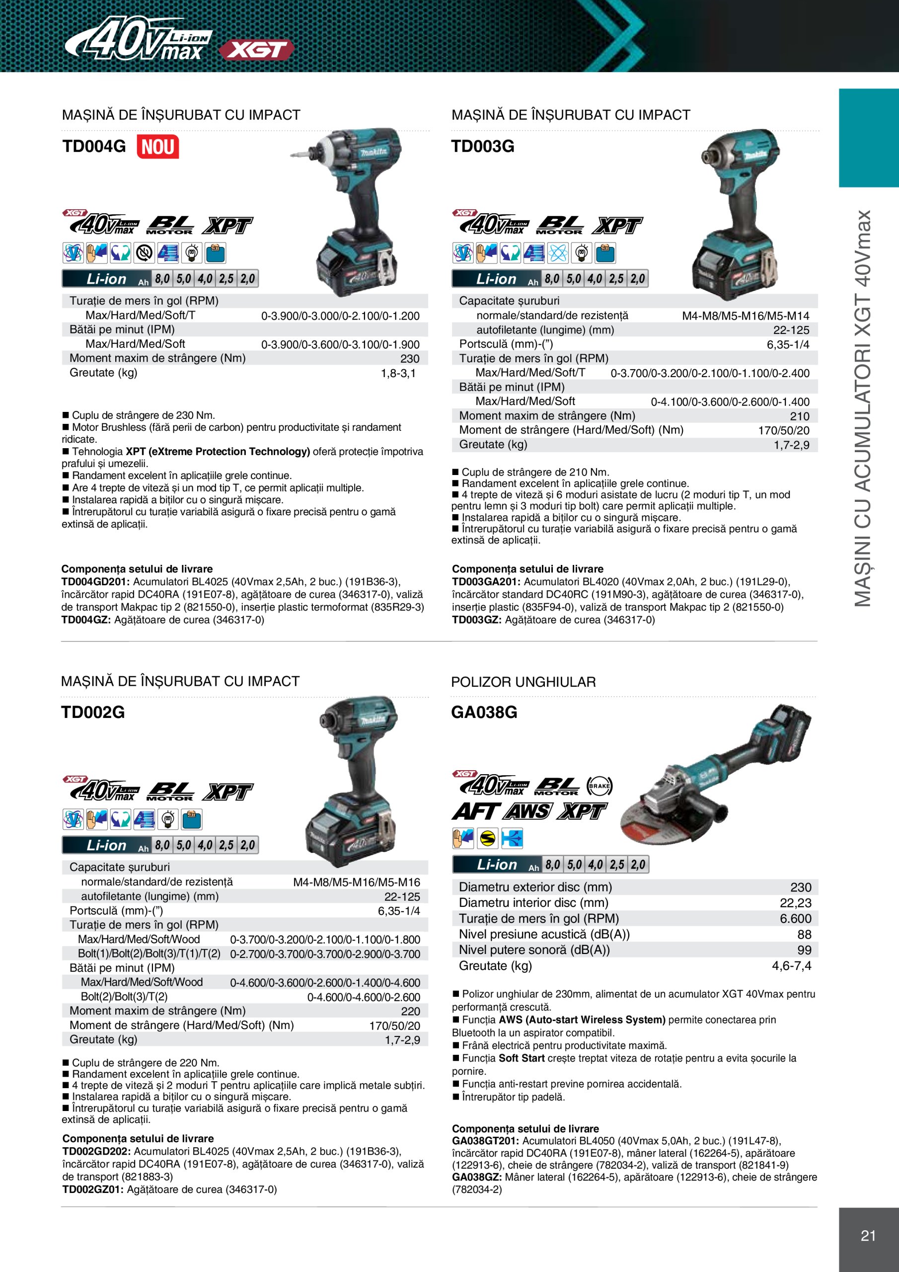 makita - Catalog Makita - Catalog Mașini Profesionale 2025 valabil din 01.01. - 31.12. - page: 21 makita - Catalog Makita - Catalog Mașini Profesionale 2025 valabil din 01.01. - 31.12. - page: 21