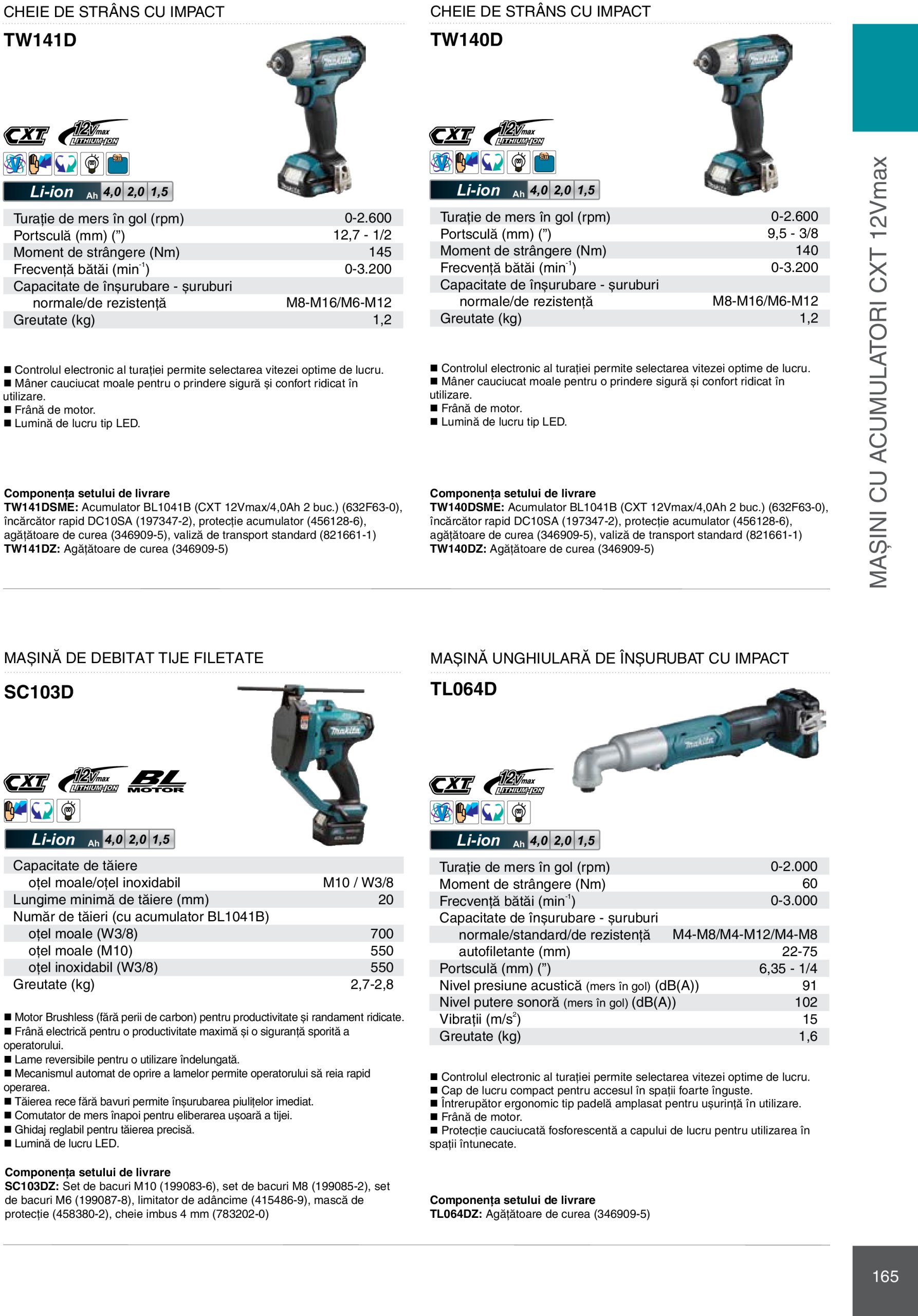 makita - Catalog Makita - Catalog Mașini Profesionale 2025 valabil din 01.01. - 31.12. - page: 165 makita - Catalog Makita - Catalog Mașini Profesionale 2025 valabil din 01.01. - 31.12. - page: 165