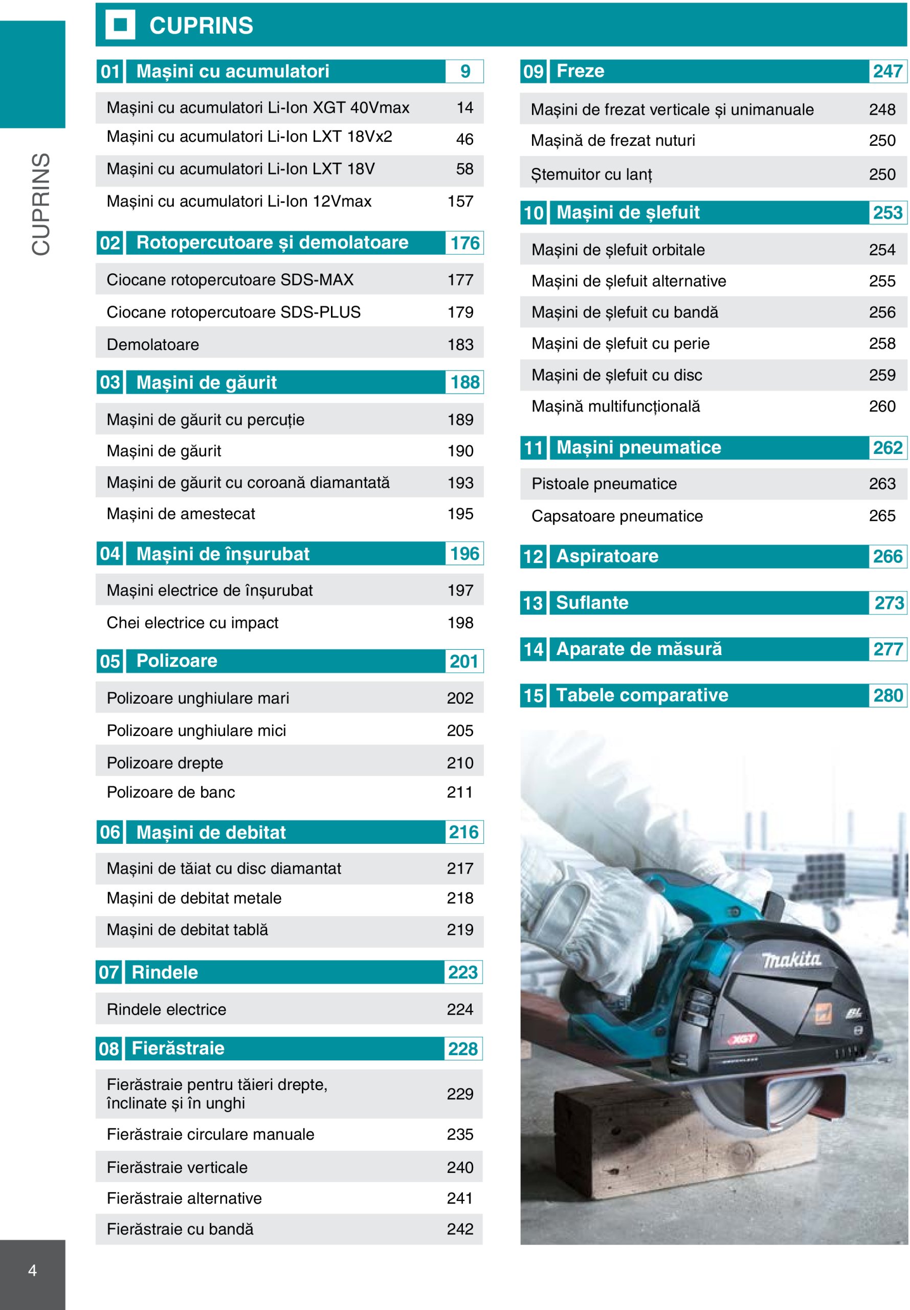 makita - Catalog Makita - Catalog Mașini Profesionale 2025 valabil din 01.01. - 31.12. - page: 4 makita - Catalog Makita - Catalog Mașini Profesionale 2025 valabil din 01.01. - 31.12. - page: 4