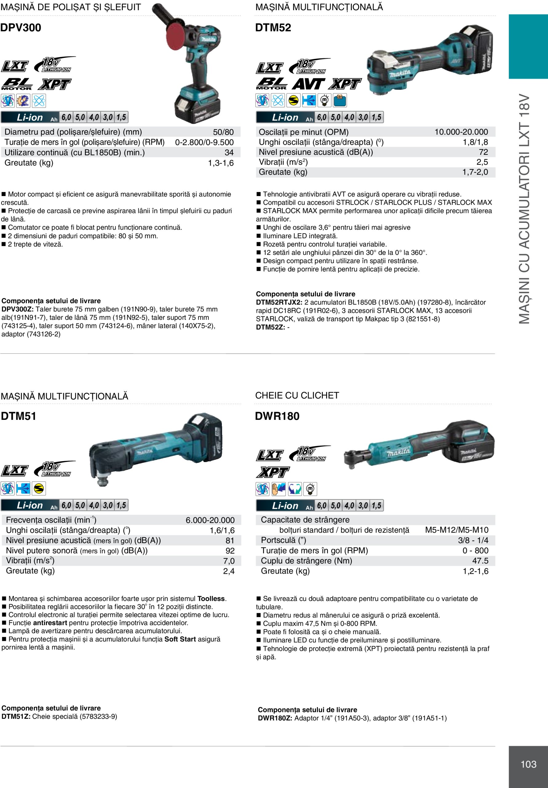 makita - Catalog Makita - Catalog Mașini Profesionale 2025 valabil din 01.01. - 31.12. - page: 103 makita - Catalog Makita - Catalog Mașini Profesionale 2025 valabil din 01.01. - 31.12. - page: 103
