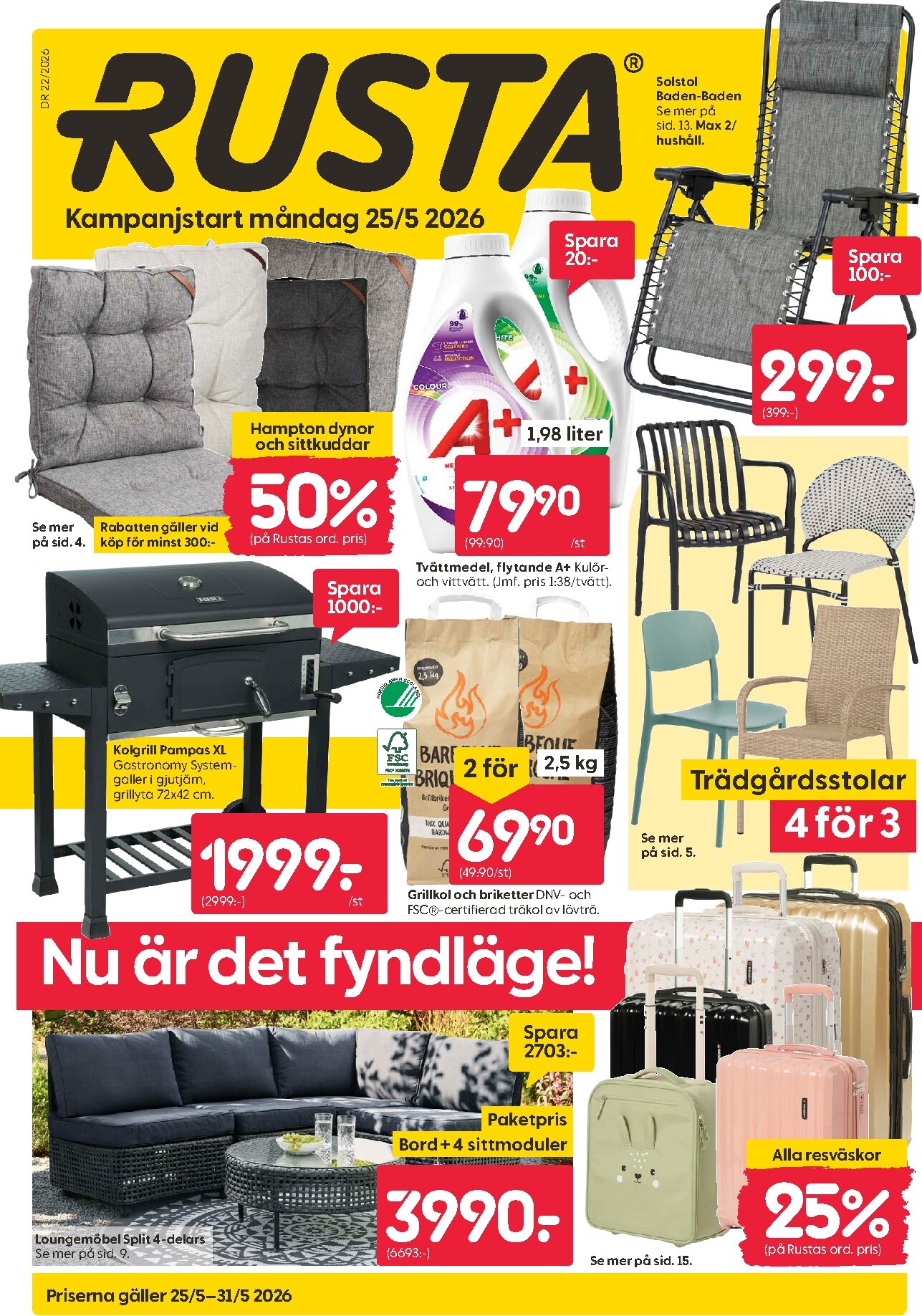 rusta - Aktuellt Rusta reklamblad från måndag, 25/05/2026 till söndag, 31/05/2026