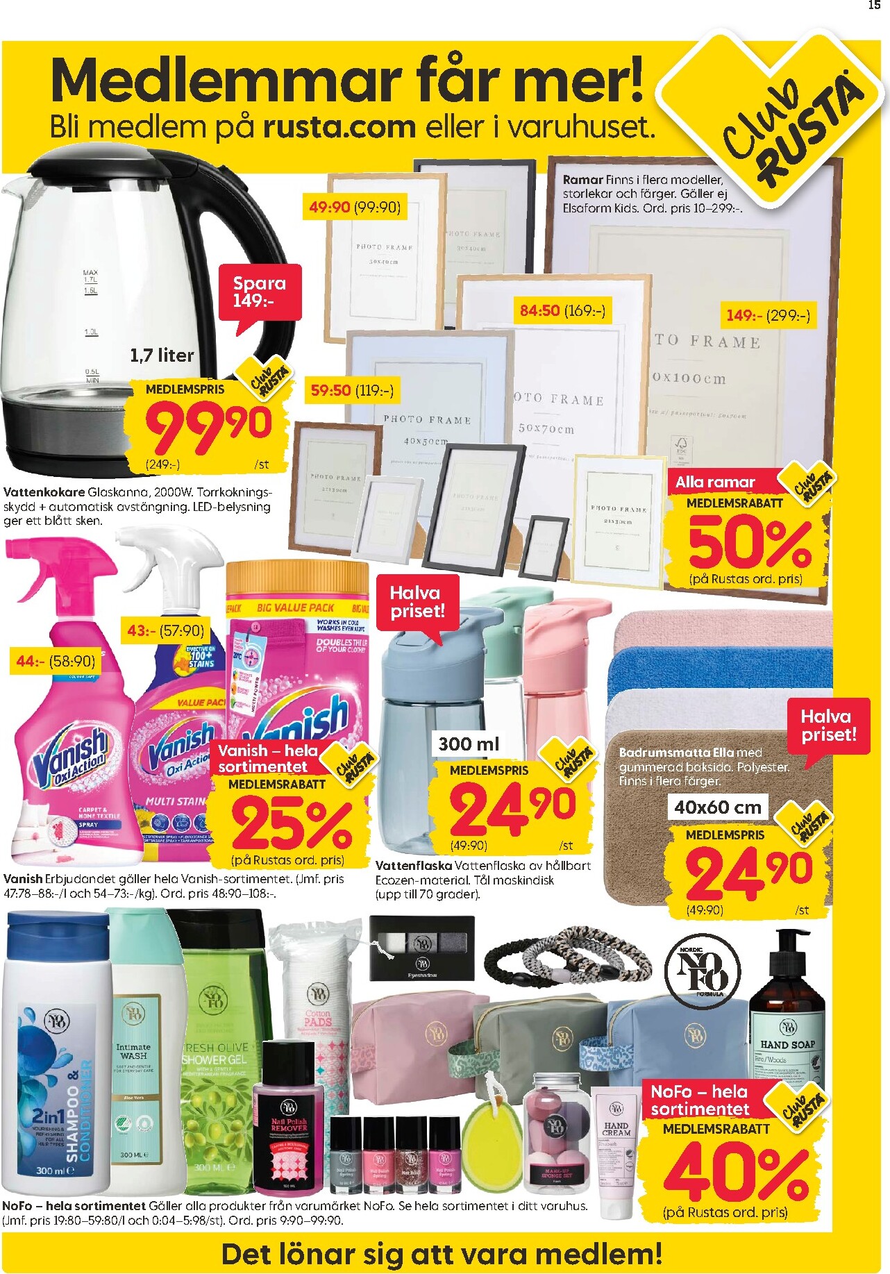 rusta - Aktuellt Rusta reklamblad från måndag, 01/06/2026 till söndag, 07/06/2026 - page: 15