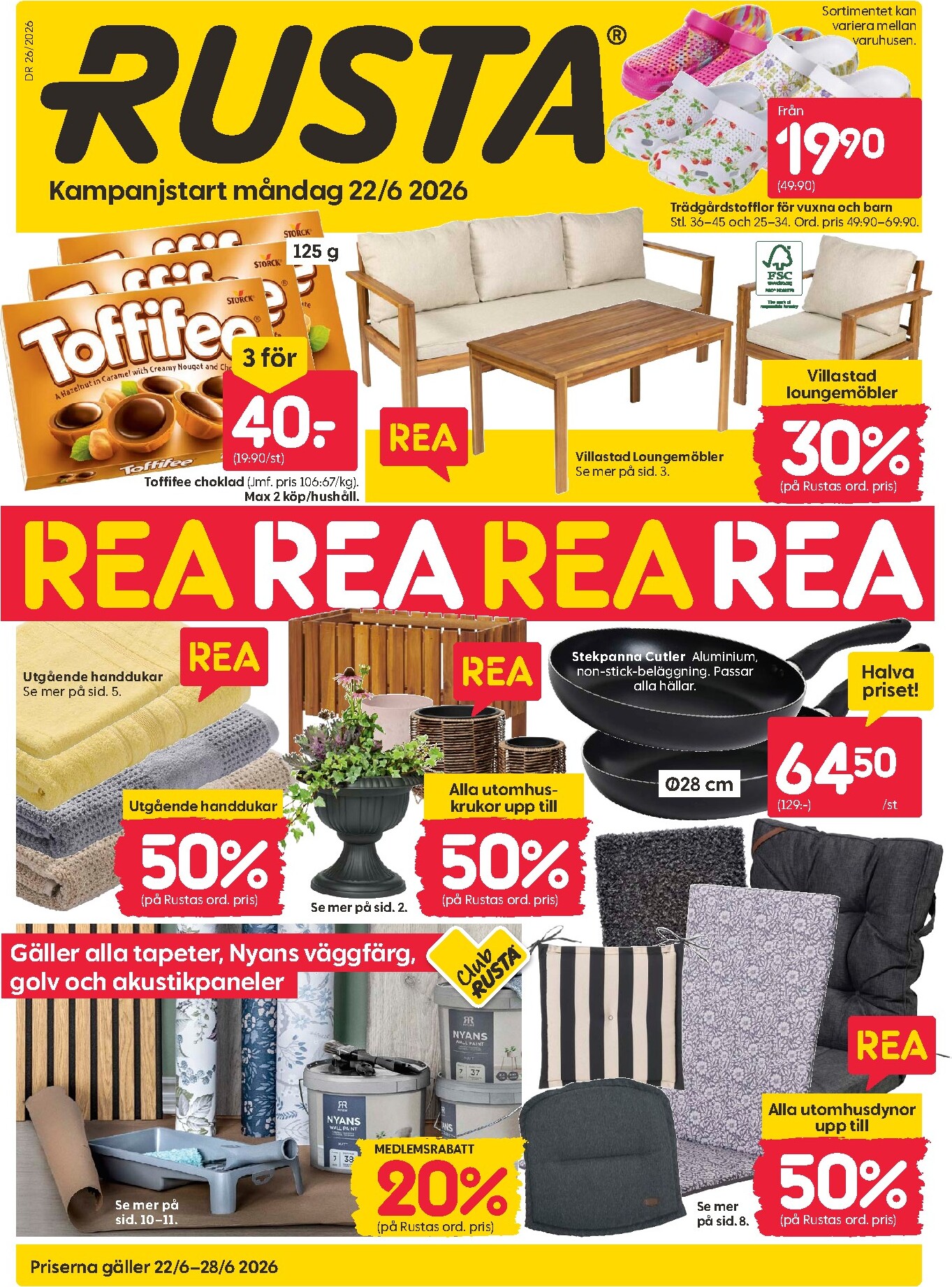rusta - Aktuellt Rusta reklamblad från måndag, 22/06/2026 till söndag, 28/06/2026