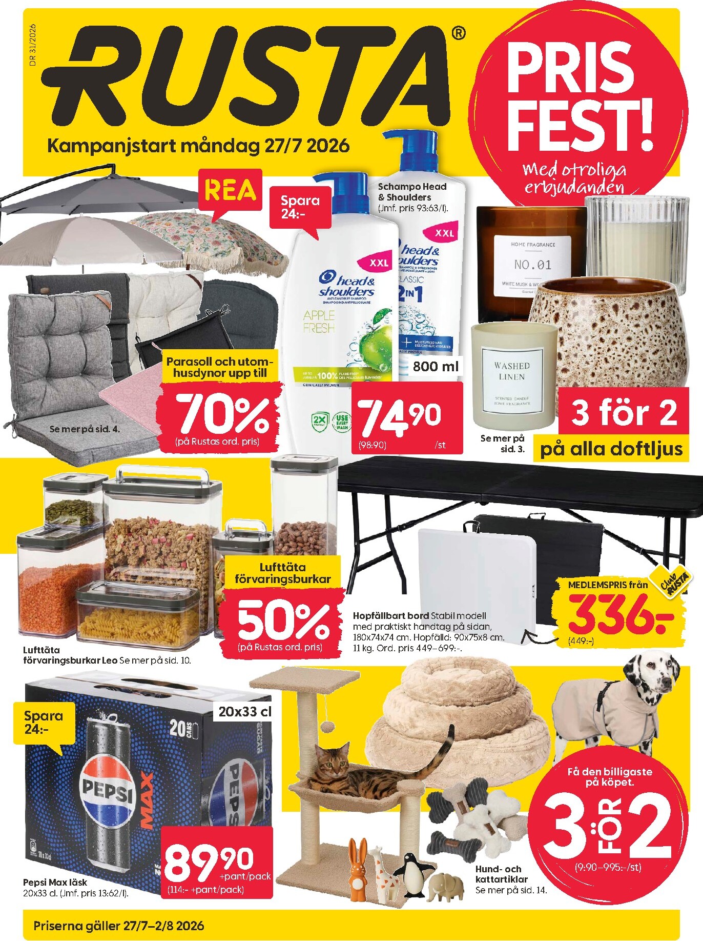 rusta - Aktuellt Rusta reklamblad från måndag, 27/07/2026 till fredag, 31/07/2026