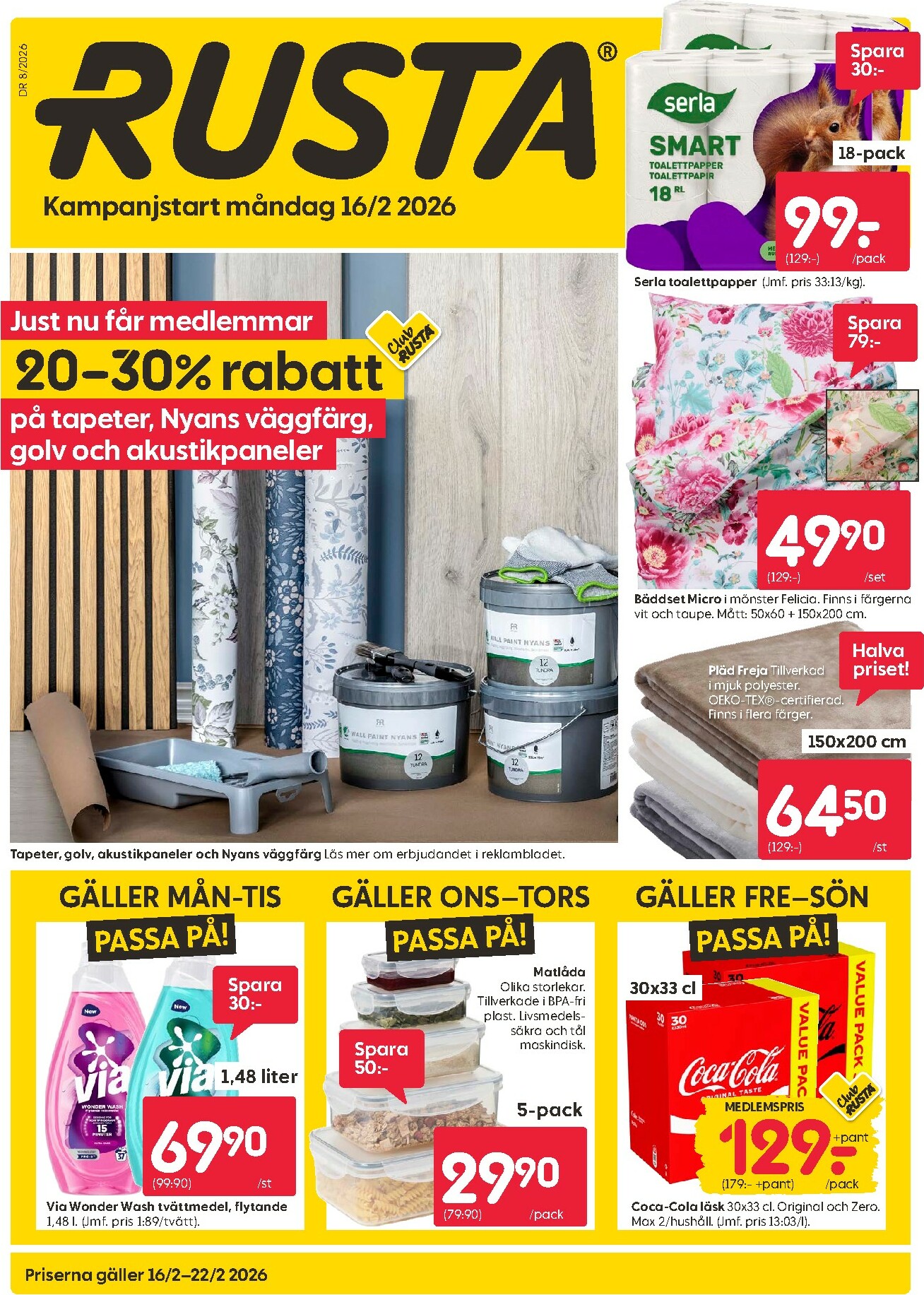 rusta - Rusta-reklambladet giltigt från 16/02/2026 - 22/02/2026