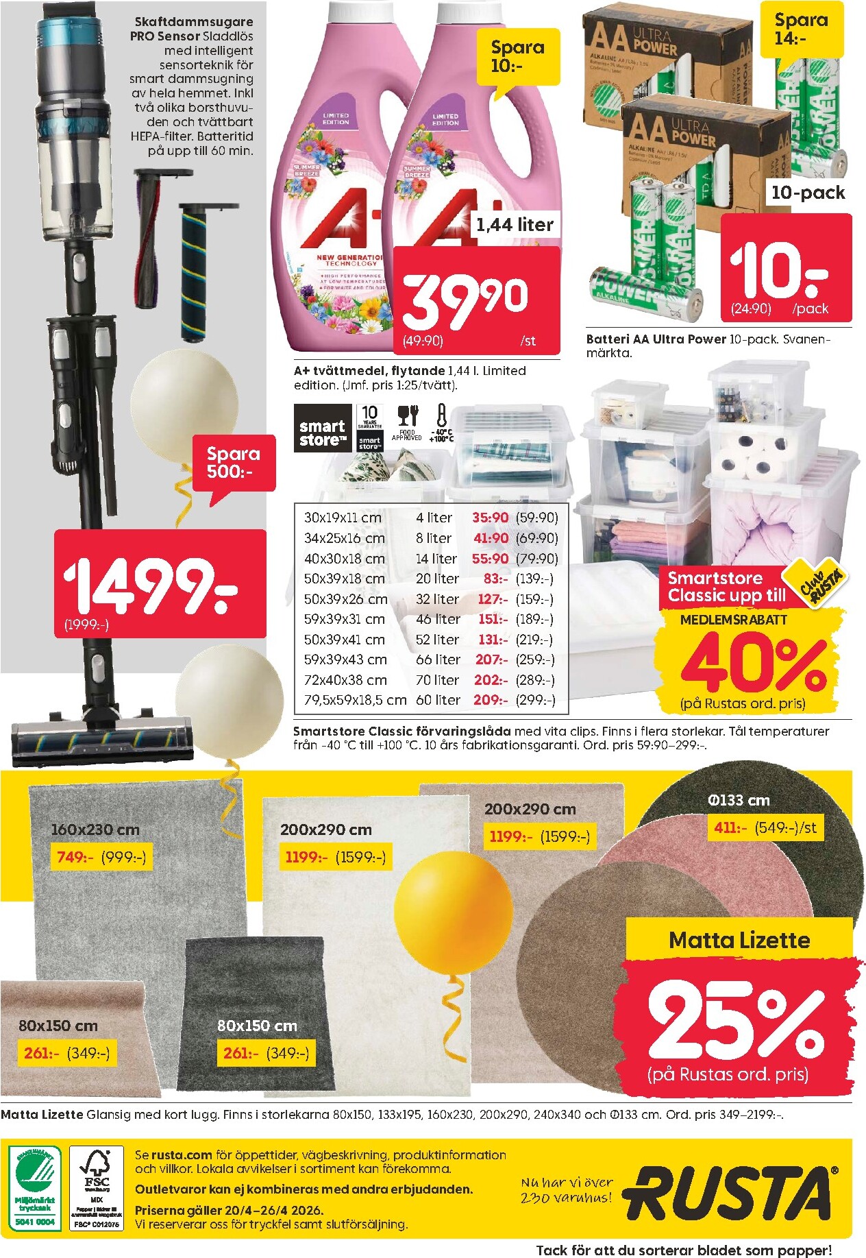 rusta - Aktuellt Rusta reklamblad giltigt från måndag 20/04/2026 till söndag 26/04/2026 - page: 20