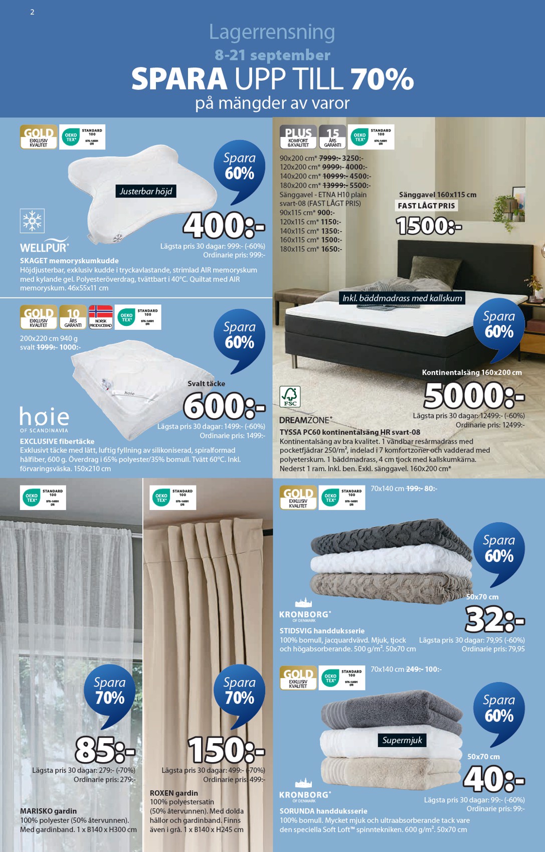 jysk - JYSK-reklambladet giltigt från 08/09 - 21/09 - page: 2