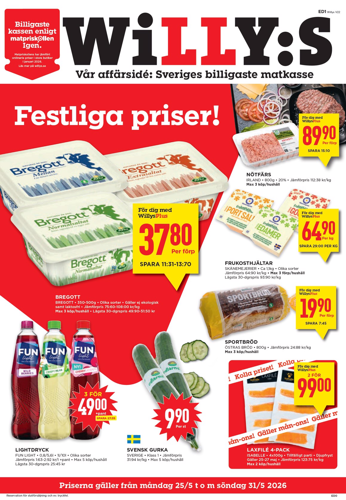 willy-s - Aktuellt Willy's reklamblad från måndag, 25/05/2026 till söndag, 31/05/2026